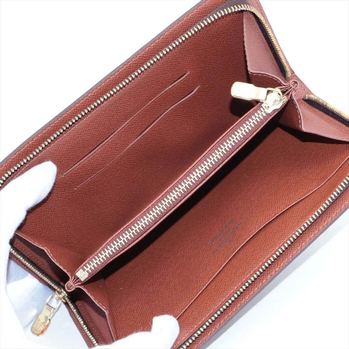Monogram Portomone Gip M61727 TH0021 Brown Round Zip Wallet — view 3