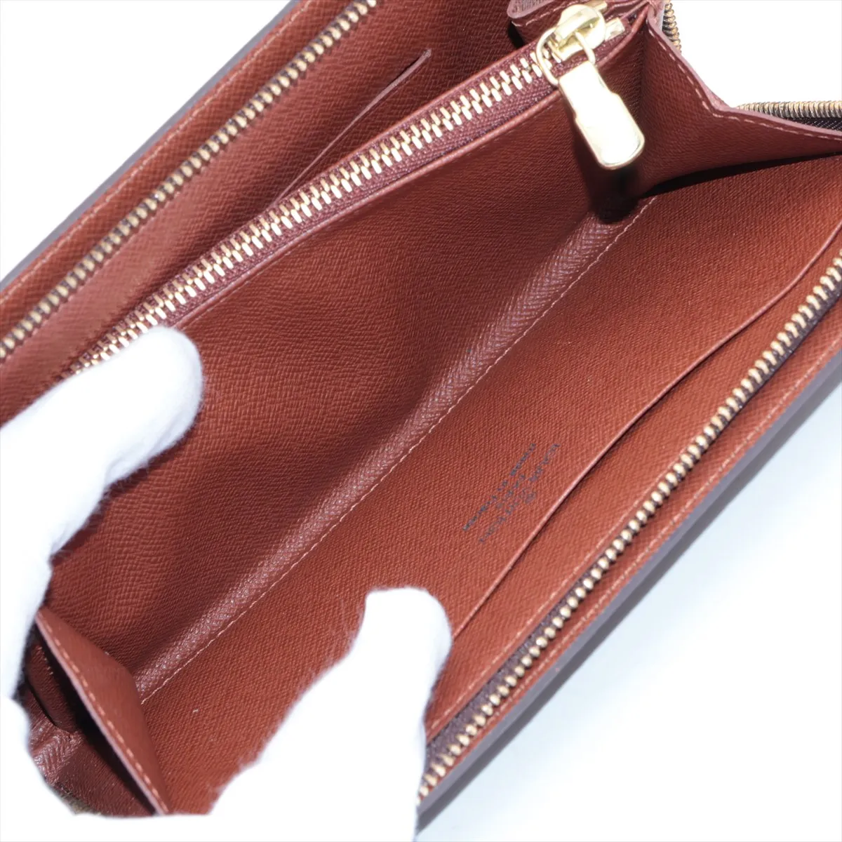 Monogram Portomone Gip M61727 TH0021 Brown Round Zip Wallet — view 5