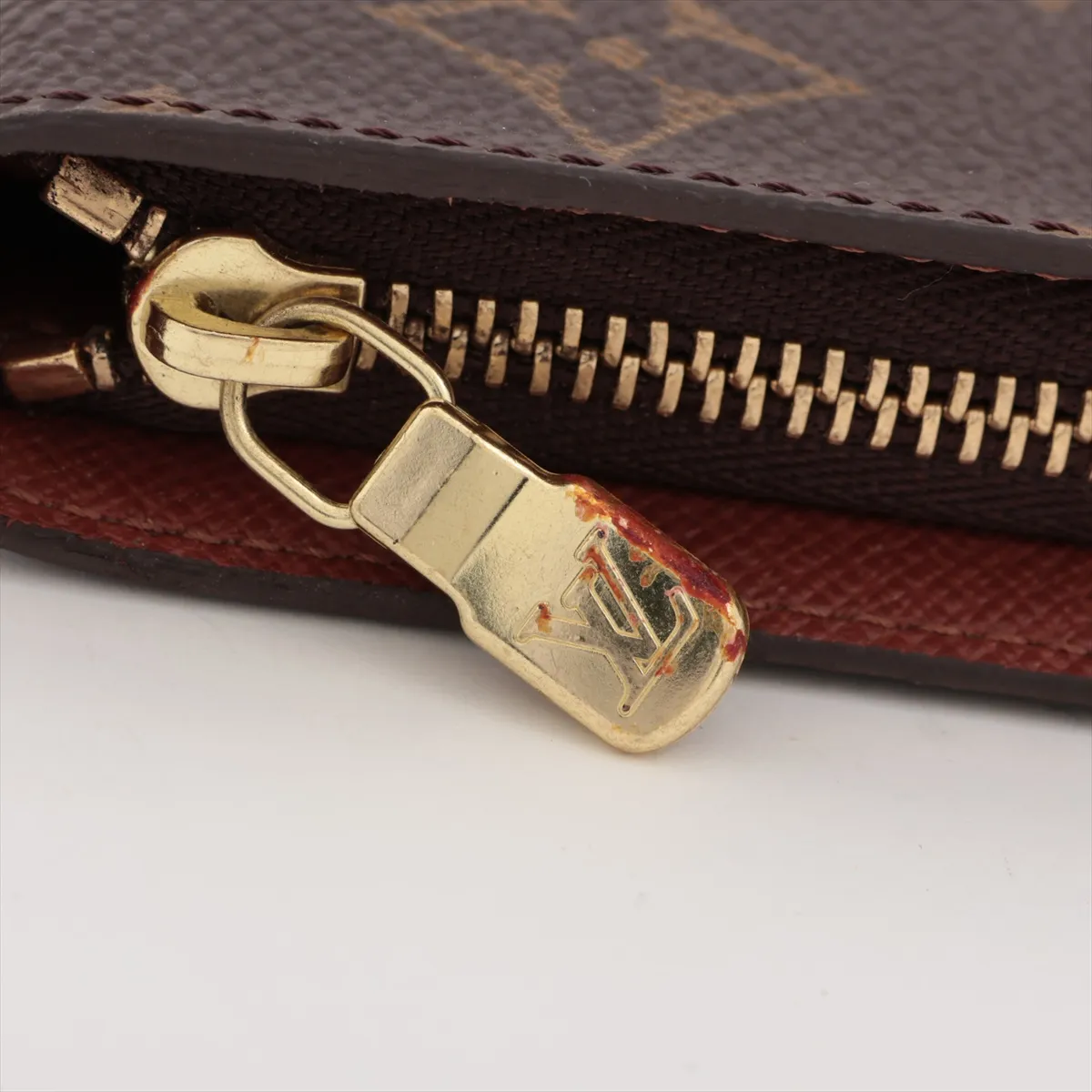 Monogram Portomone Gip M61727 TH0021 Brown Round Zip Wallet — view 9