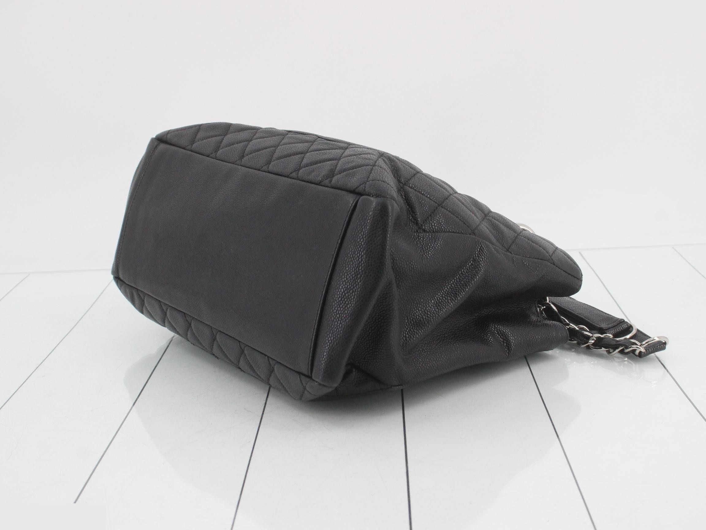 Matelassé Chain Shoulder Bag, Black — view 6