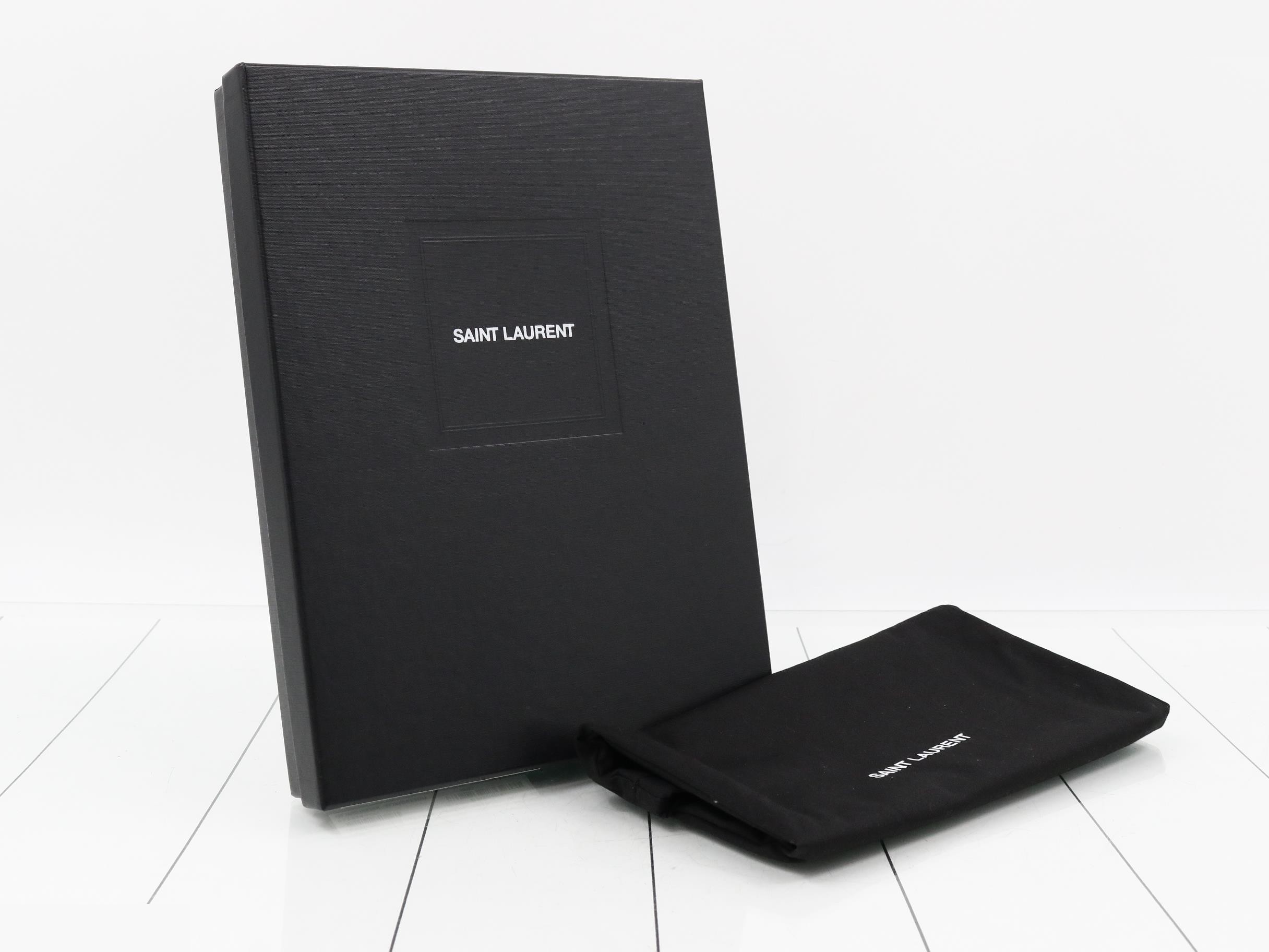 Leather Clutch Bag, Black — view 7