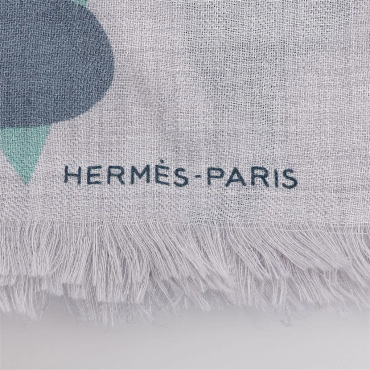 Rectangle Puzzle Vegetal Stole, Cashmere x Silk, Gray. Shows signs of wear, — view 3