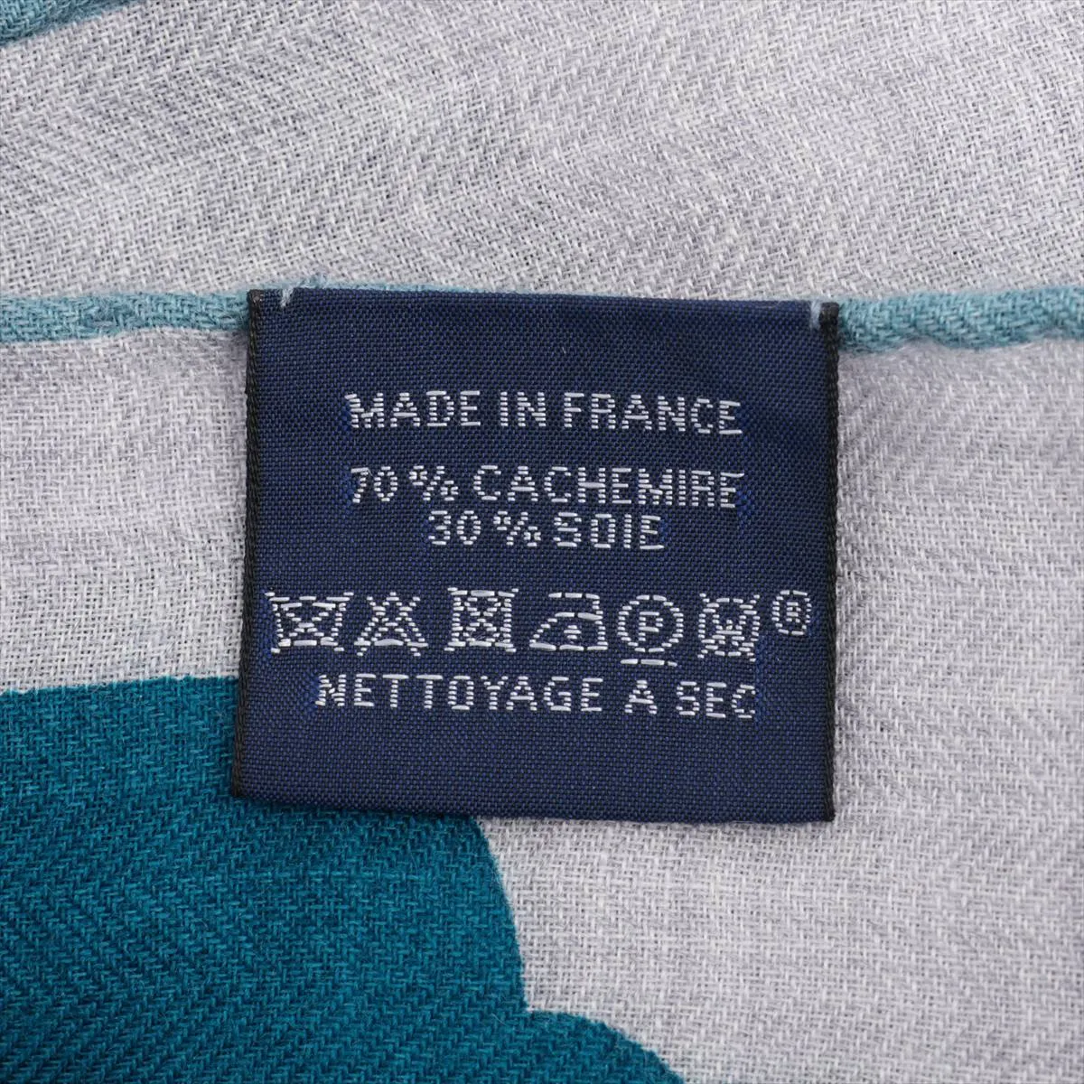 Rectangle Puzzle Vegetal Stole, Cashmere x Silk, Gray. Shows signs of wear, — view 4