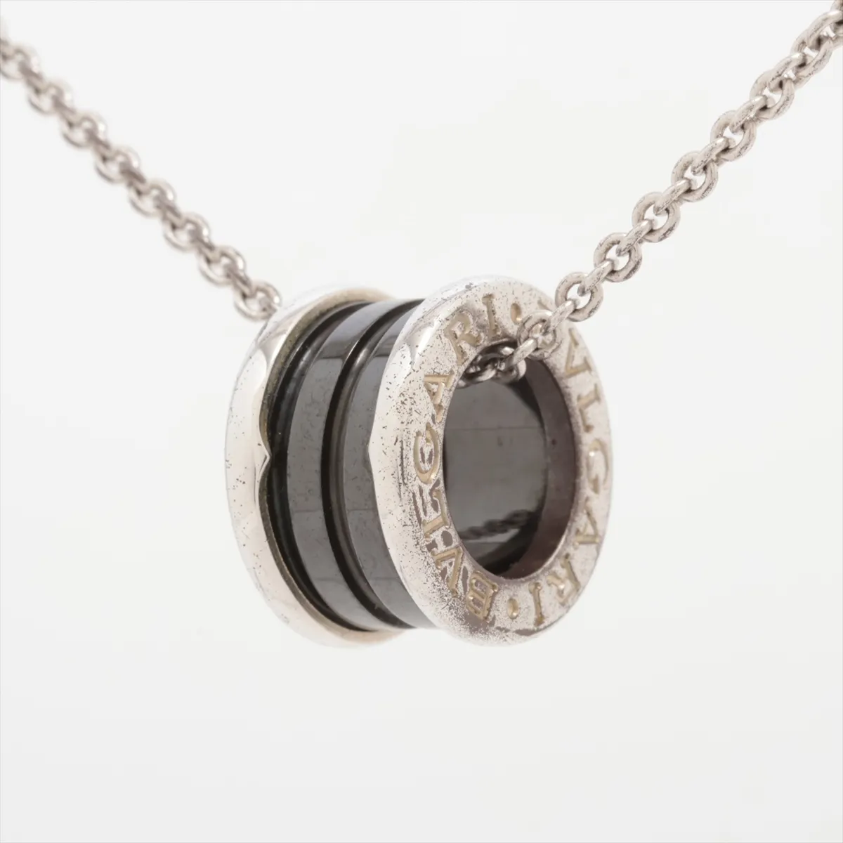 B Zero One Save the Children Charity Necklace 925 x Black Ceramic 9.6g Silver — view 2