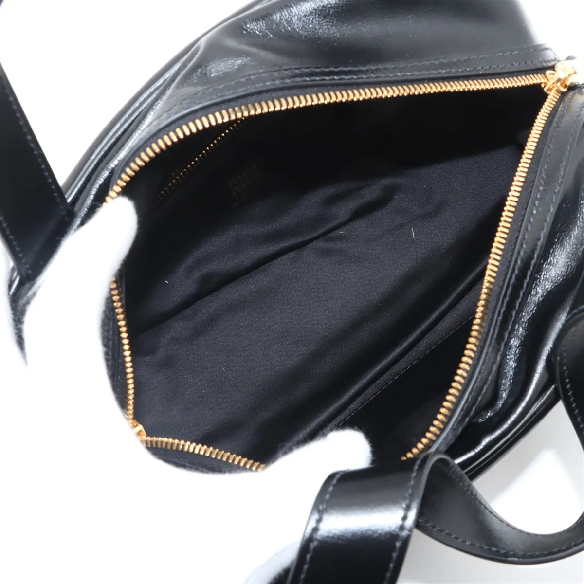 leather handbag black 5BB182 — view 7