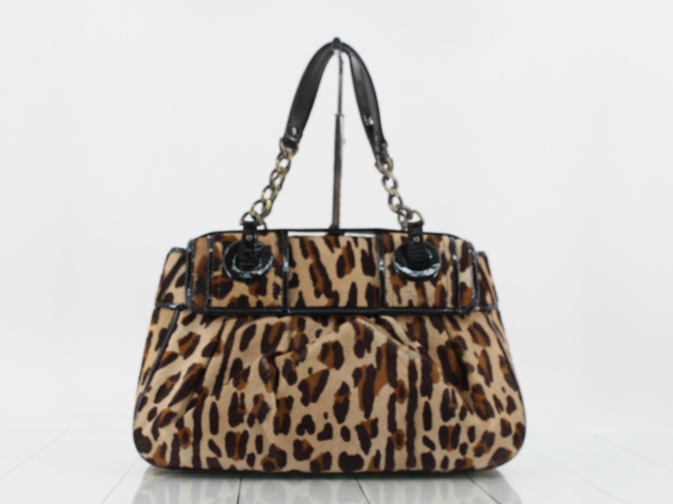 B Bag Chain Shoulder Bag Calf Hair Leather Patent Leather — view 2