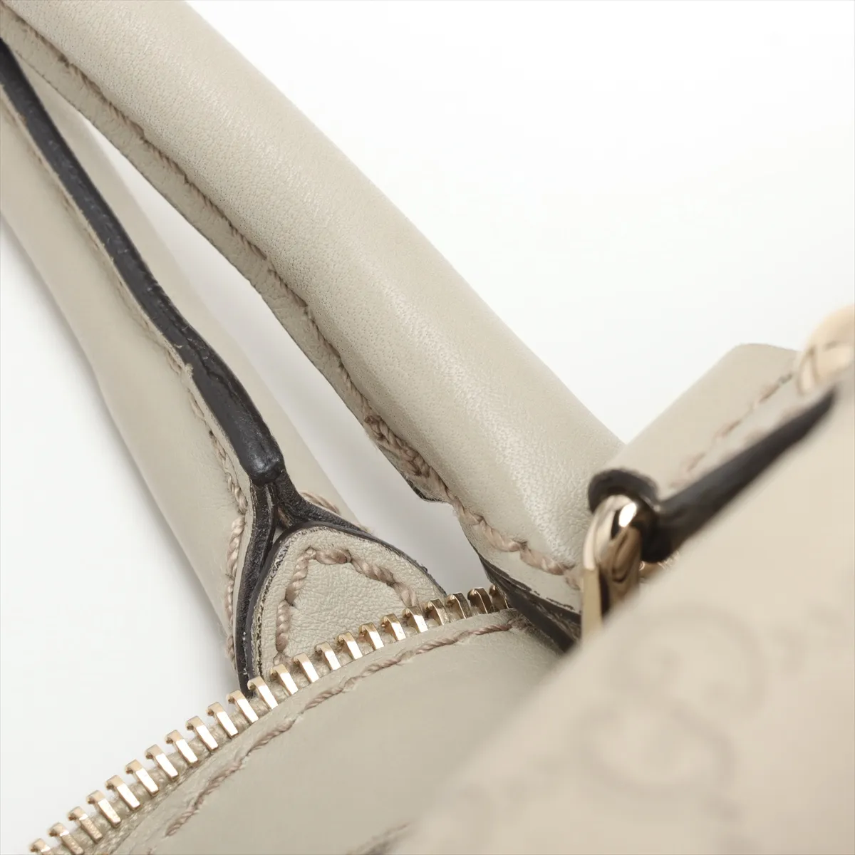 Guccisima Sookie Leather Tote Bag Beige 223974 — view 12
