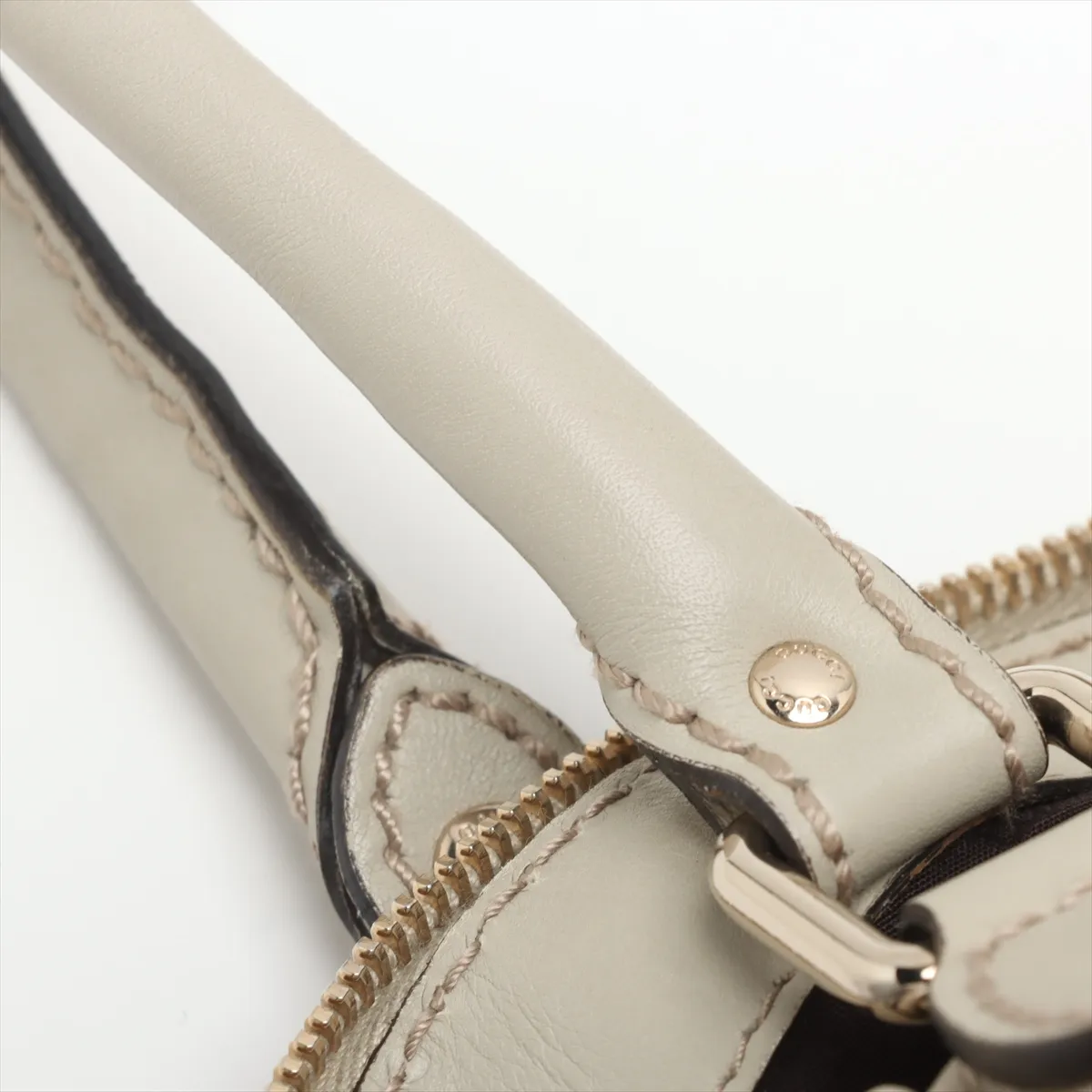 Guccisima Sookie Leather Tote Bag Beige 223974 — view 13
