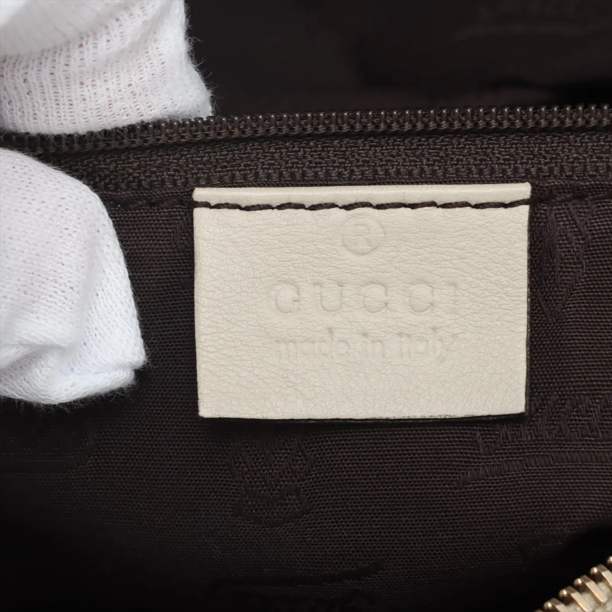 Guccisima Sookie Leather Tote Bag Beige 223974 — view 10