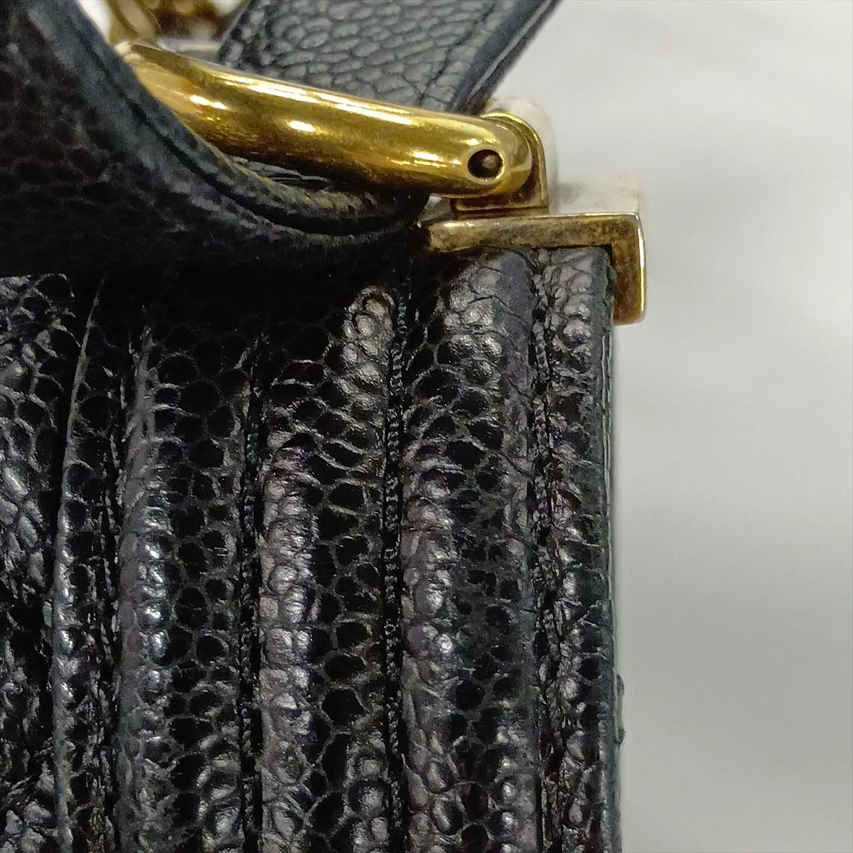 Boy Chanel 25 Caviar Skin Chain Shoulder Bag, Black with Gold Hardware, 19890447, Serial Number 19-series, A67086 — view 12