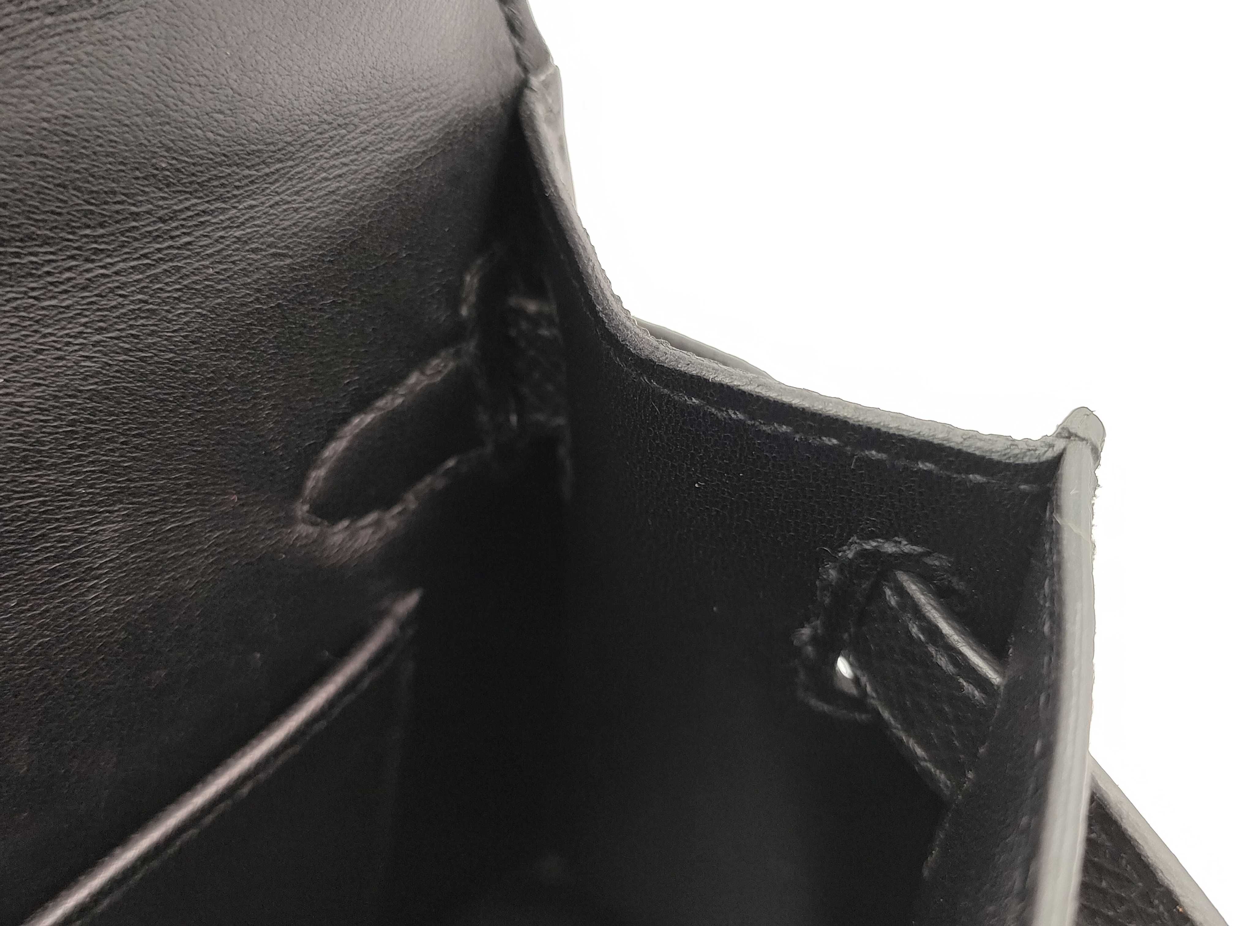 Mini Kelly II Shoulder Bag, Epsom Leather, Black, Gold Hardware, A Stamp, Shoulder Strap — view 9