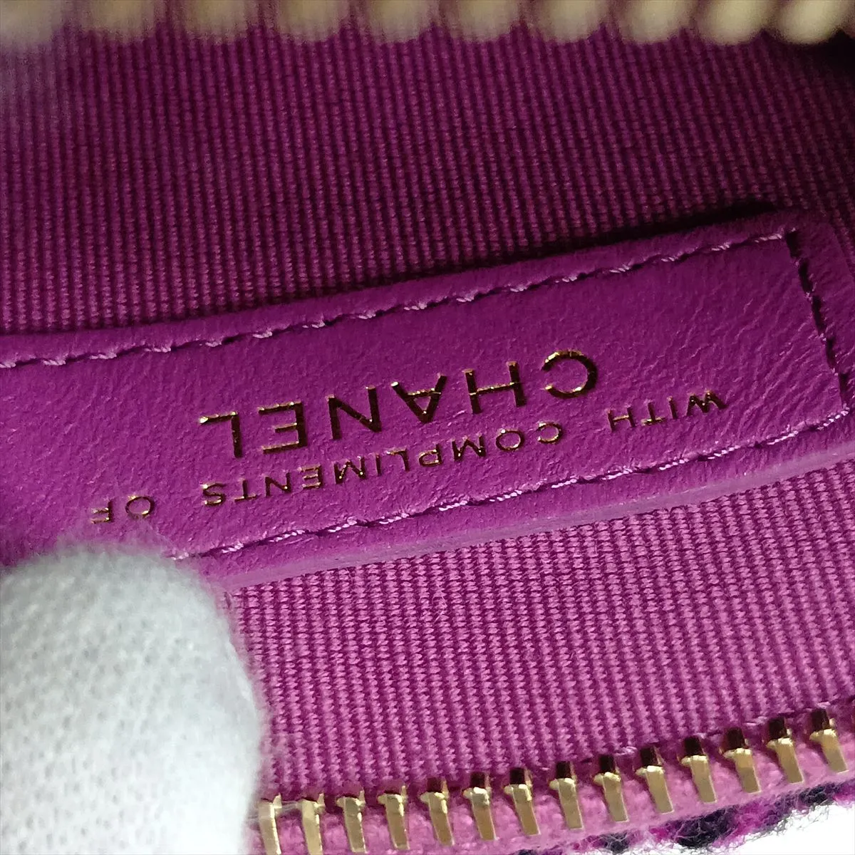 Coco Mark Tweed Chain Shoulder Bag, Purple, Gold Hardware, GUL8KLGG, Random Serial Number, Year Gift — view 12