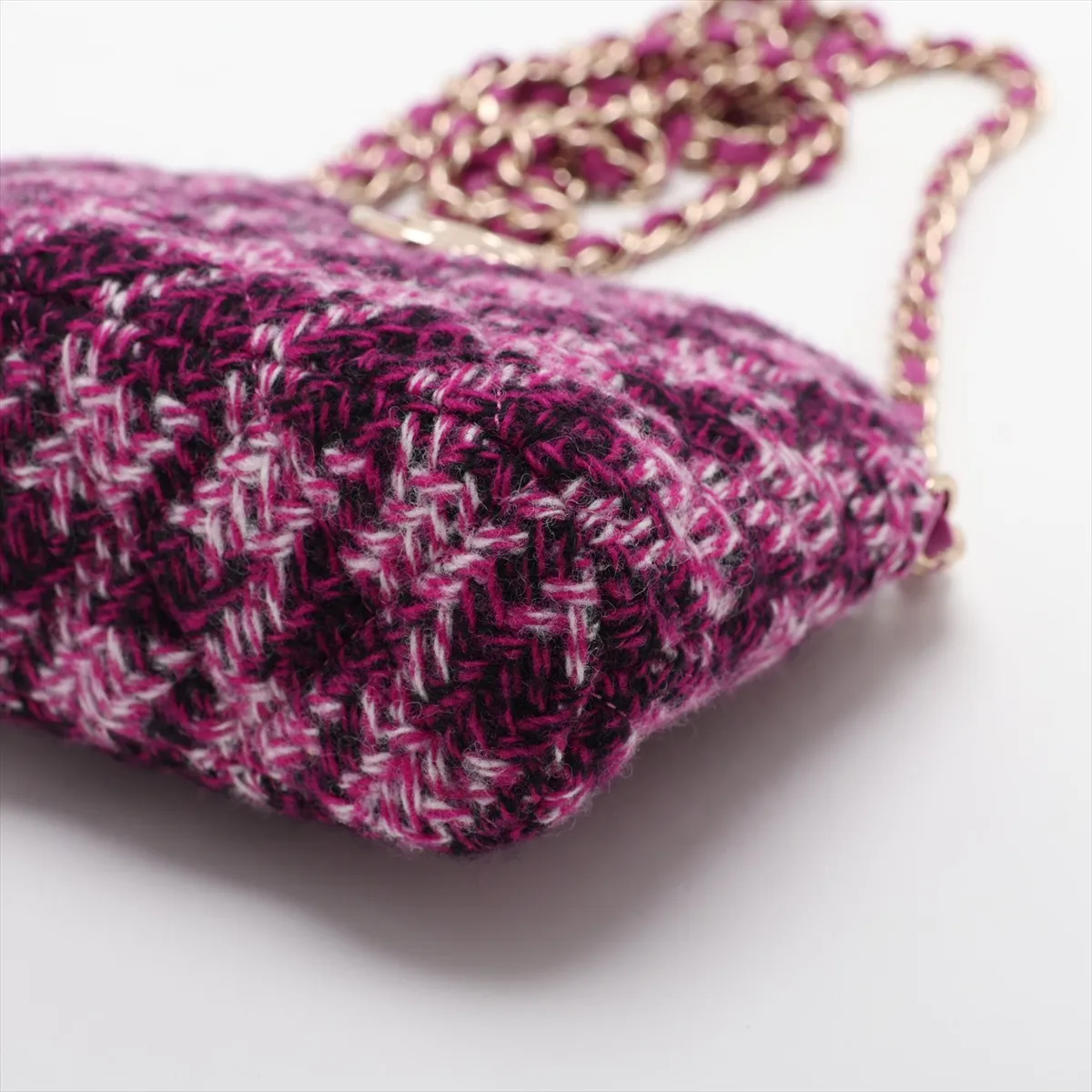Coco Mark Tweed Chain Shoulder Bag, Purple, Gold Hardware, GUL8KLGG, Random Serial Number, Year Gift — view 3