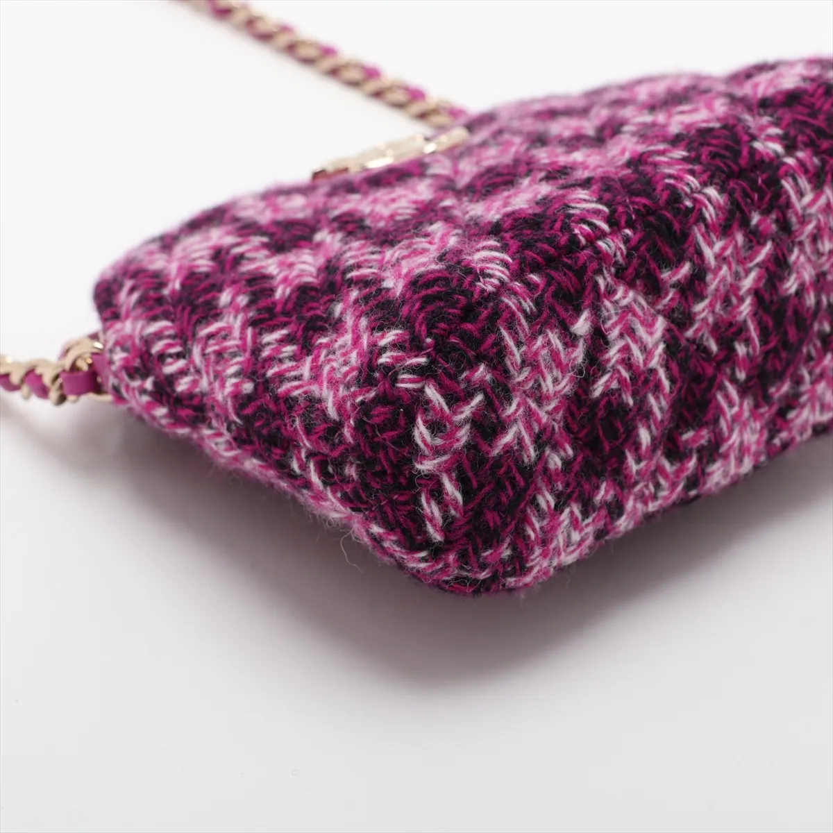 Coco Mark Tweed Chain Shoulder Bag, Purple, Gold Hardware, GUL8KLGG, Random Serial Number, Year Gift — view 4