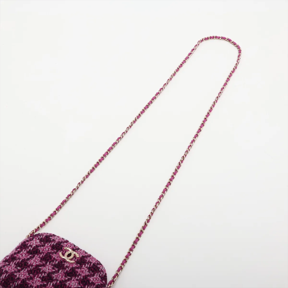 Coco Mark Tweed Chain Shoulder Bag, Purple, Gold Hardware, GUL8KLGG, Random Serial Number, Year Gift — view 5