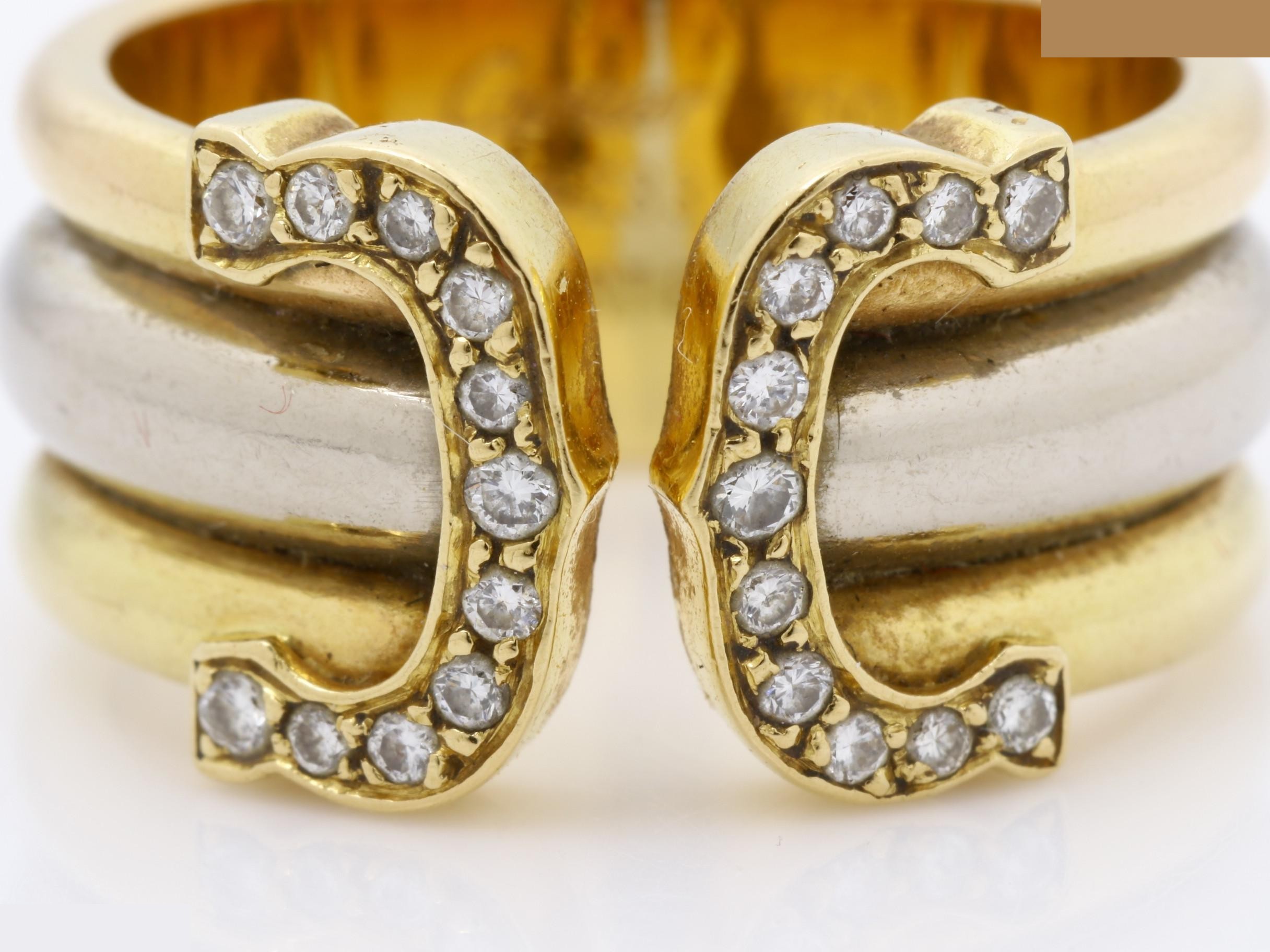 2C motif three-color diamond ring, 750 diamond, size #49, 8.0g — view 2