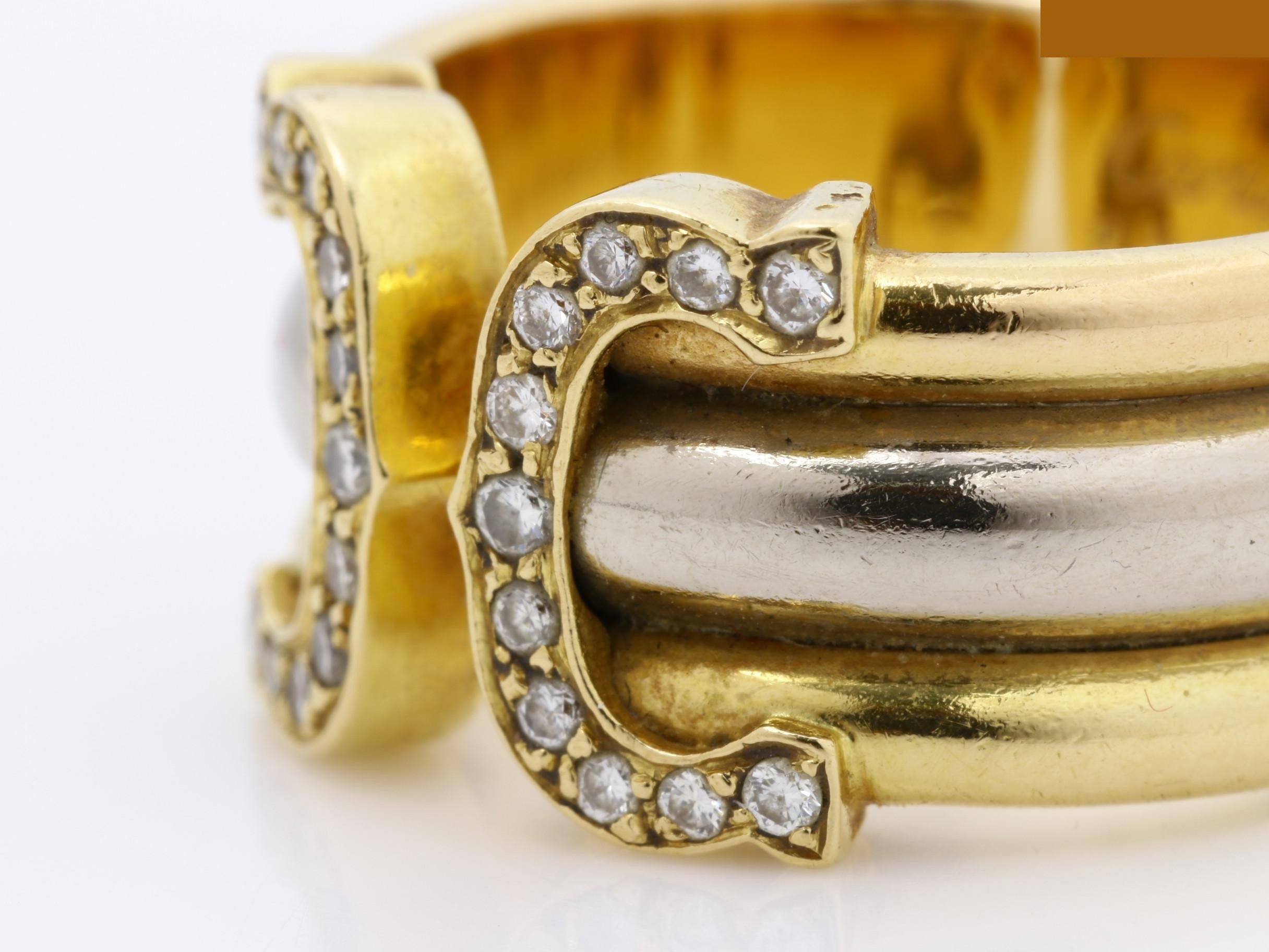 2C motif three-color diamond ring, 750 diamond, size #49, 8.0g — view 3