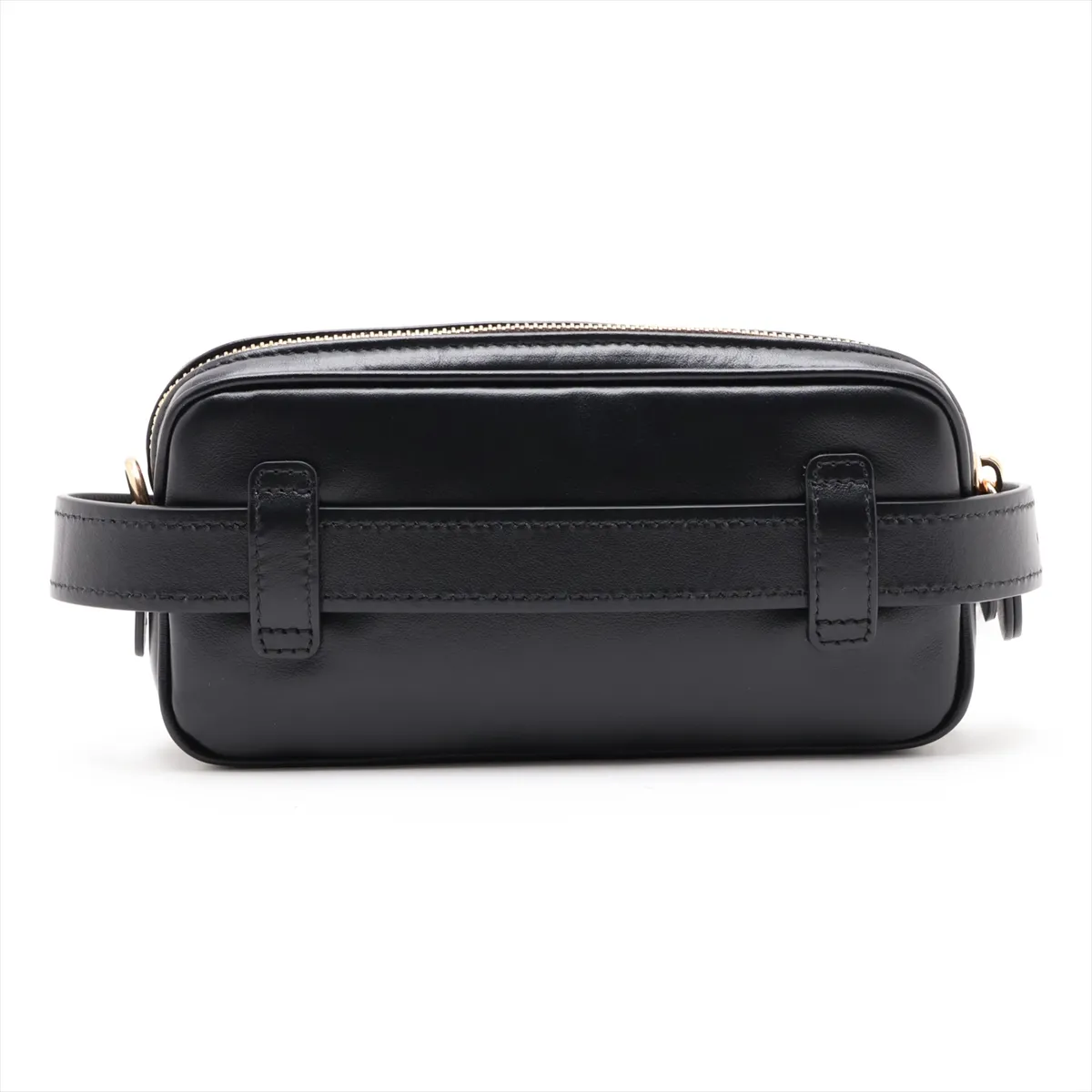 Leather Waist Pouch, Black, DNP104 — view 2
