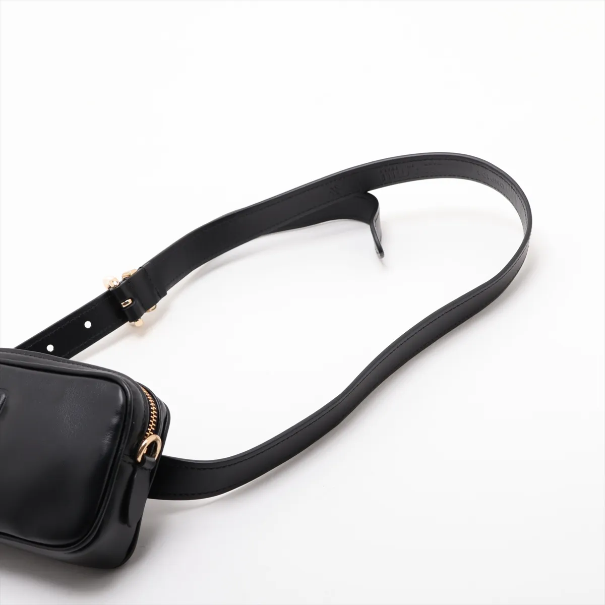 Leather Waist Pouch, Black, DNP104 — view 5