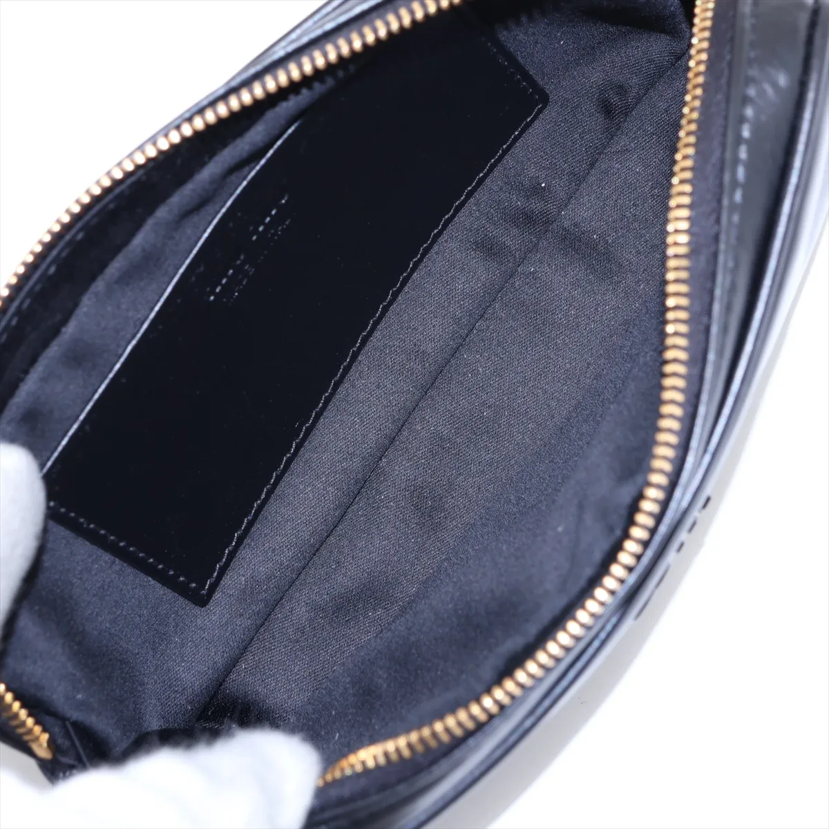 Leather Waist Pouch, Black, DNP104 — view 6