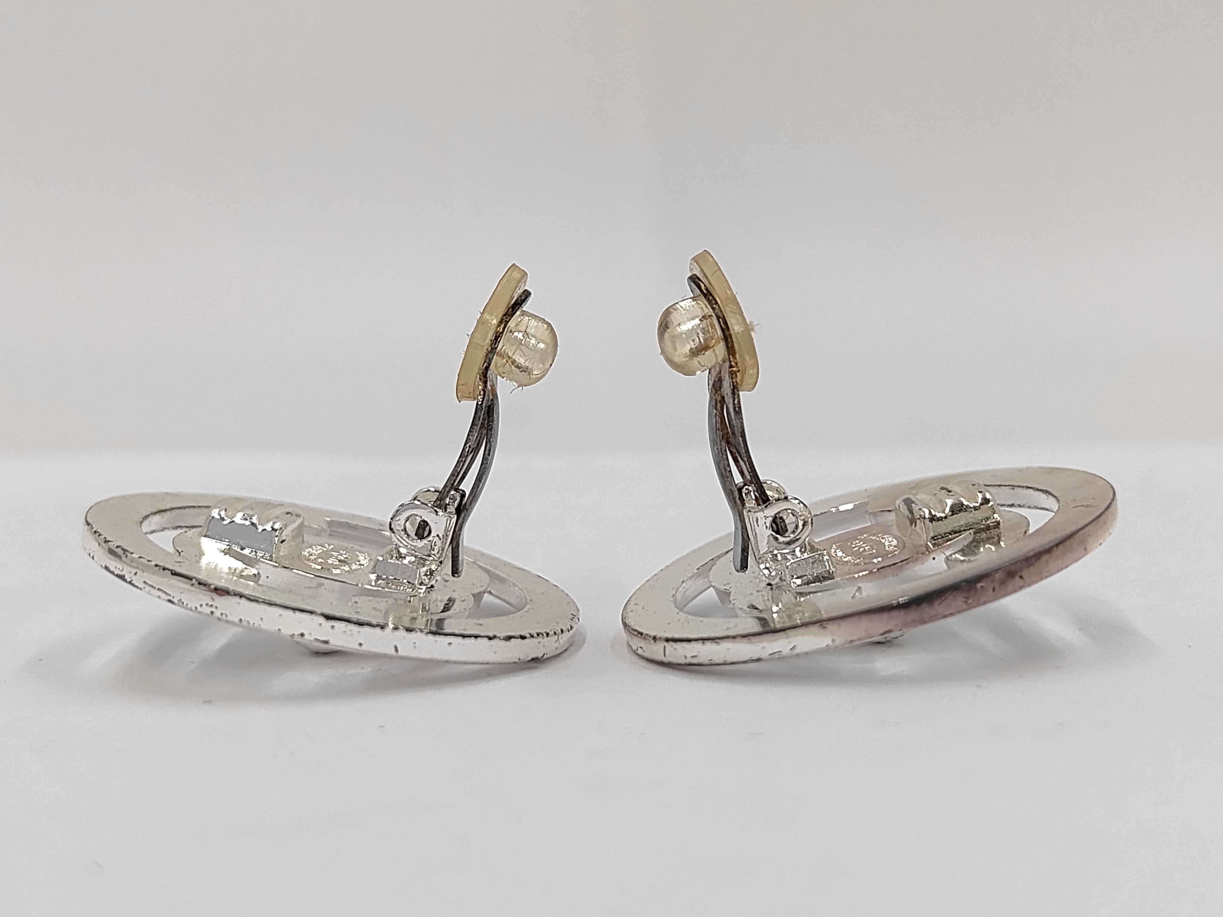 earrings, Coco Mark design, silver color, with box. — view 3