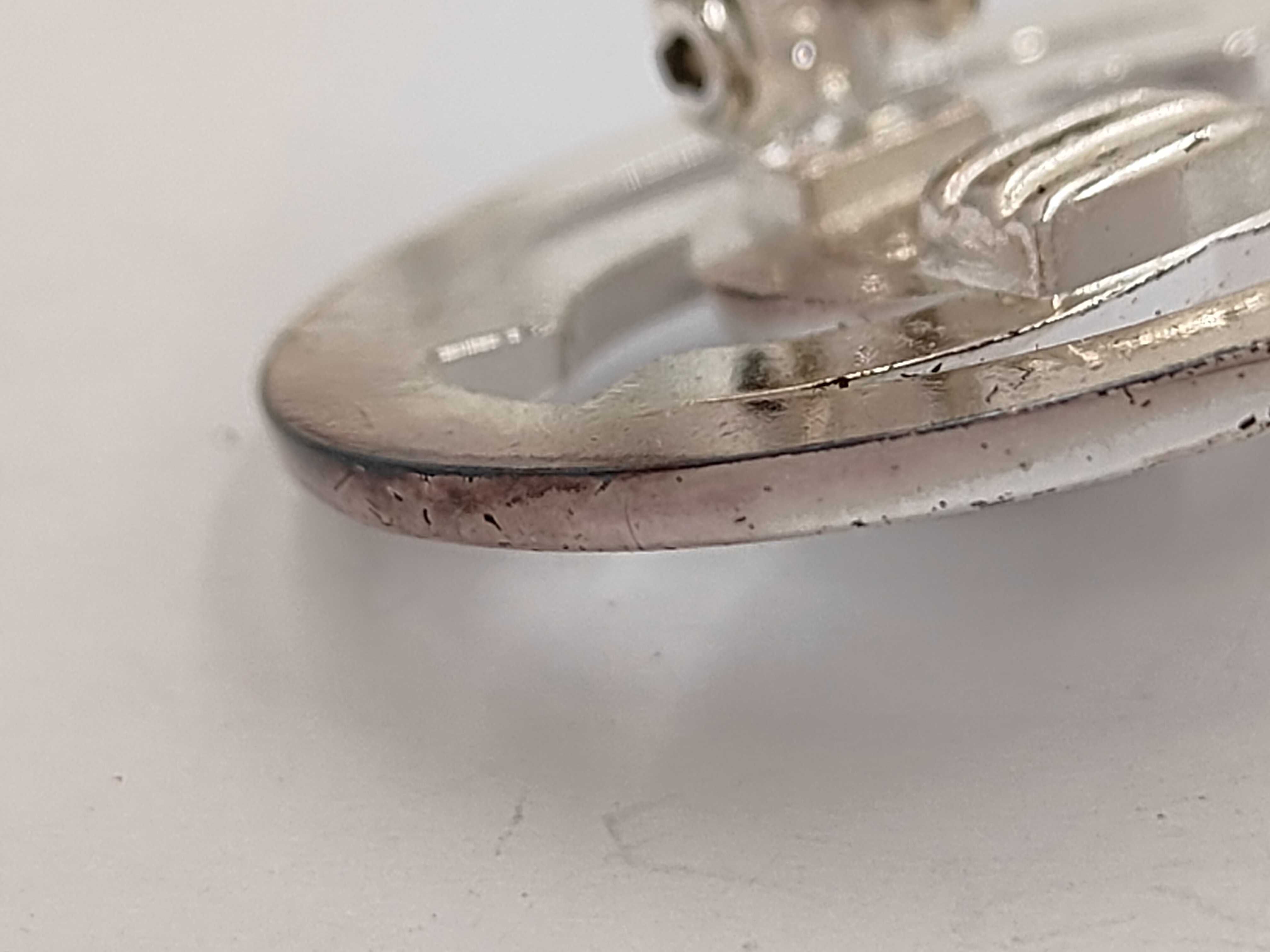earrings, Coco Mark design, silver color, with box. — view 4