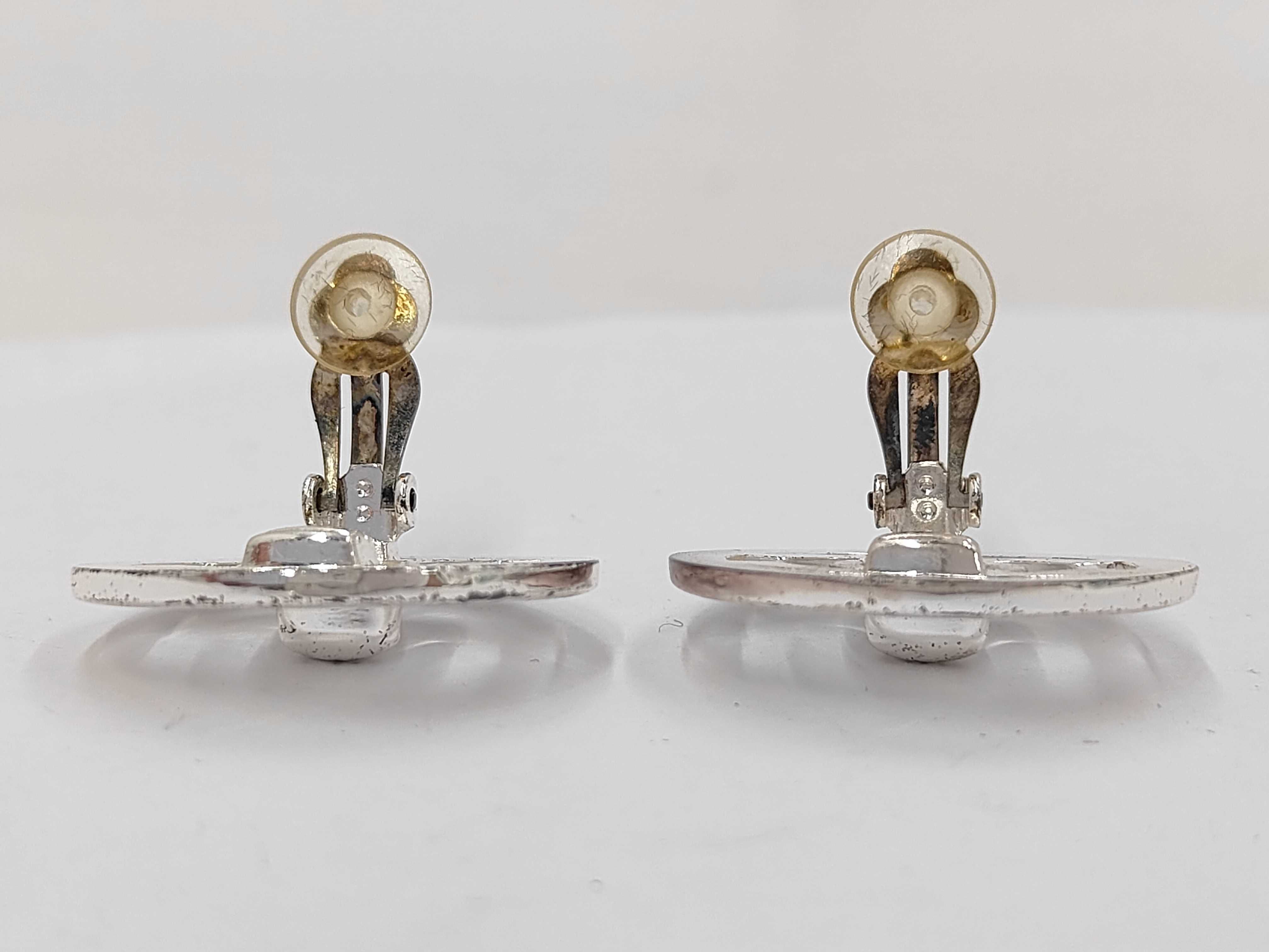 earrings, Coco Mark design, silver color, with box. — view 5