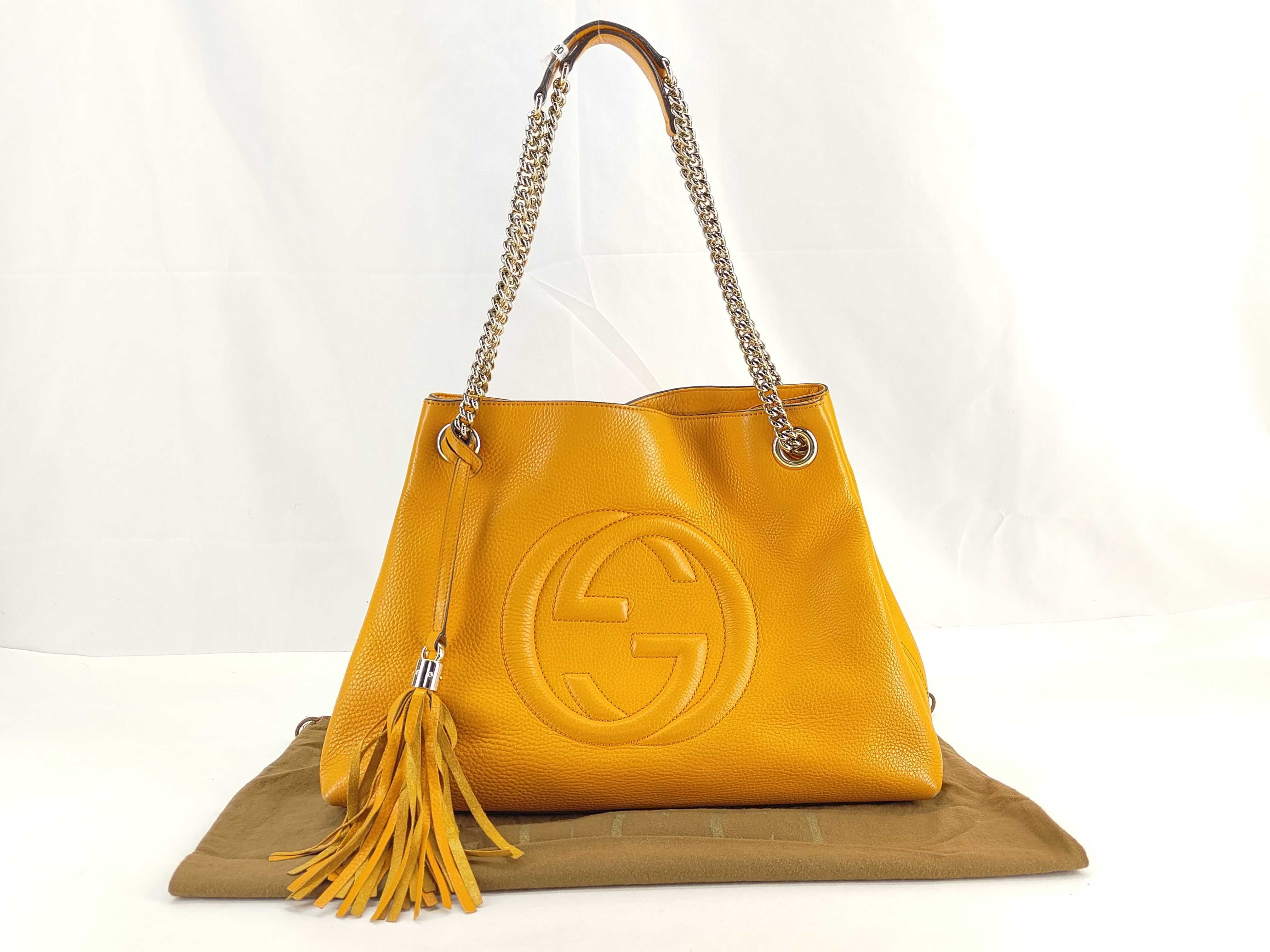 Soho PH - Soho Yellow Leather With Tassel Chain Tote Bag