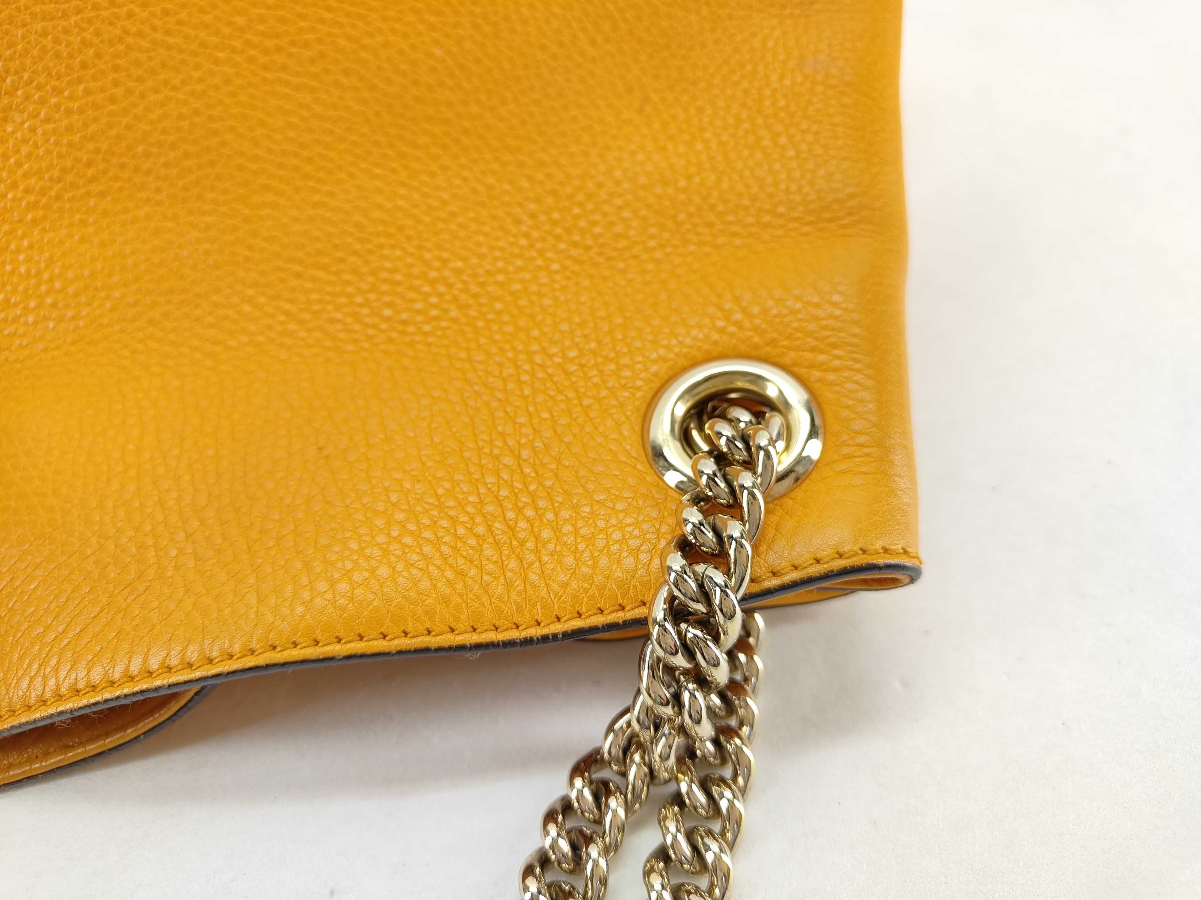 Soho PH - Soho Yellow Leather With Tassel Chain Tote Bag — view 5
