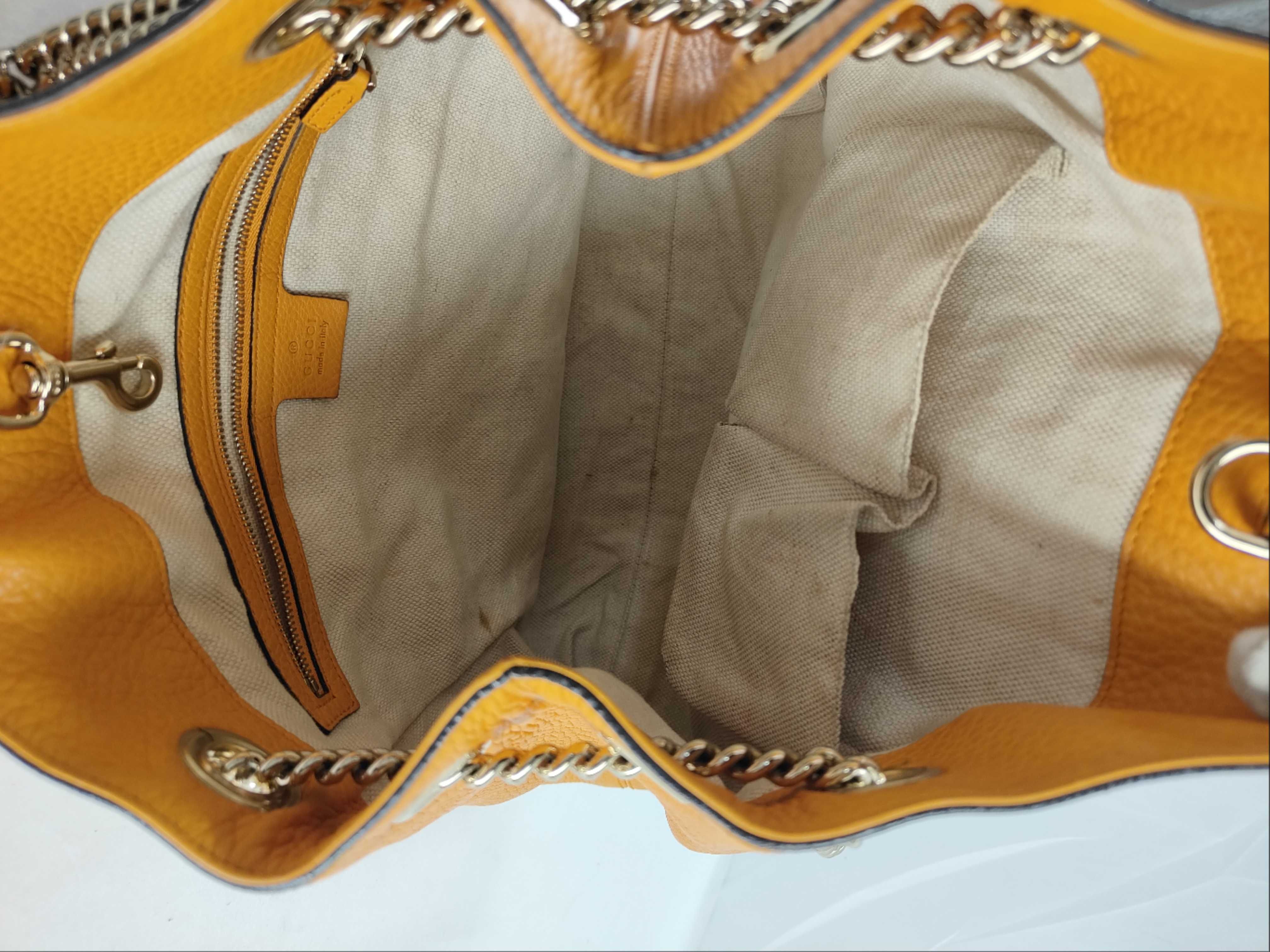 Soho PH - Soho Yellow Leather With Tassel Chain Tote Bag — view 9