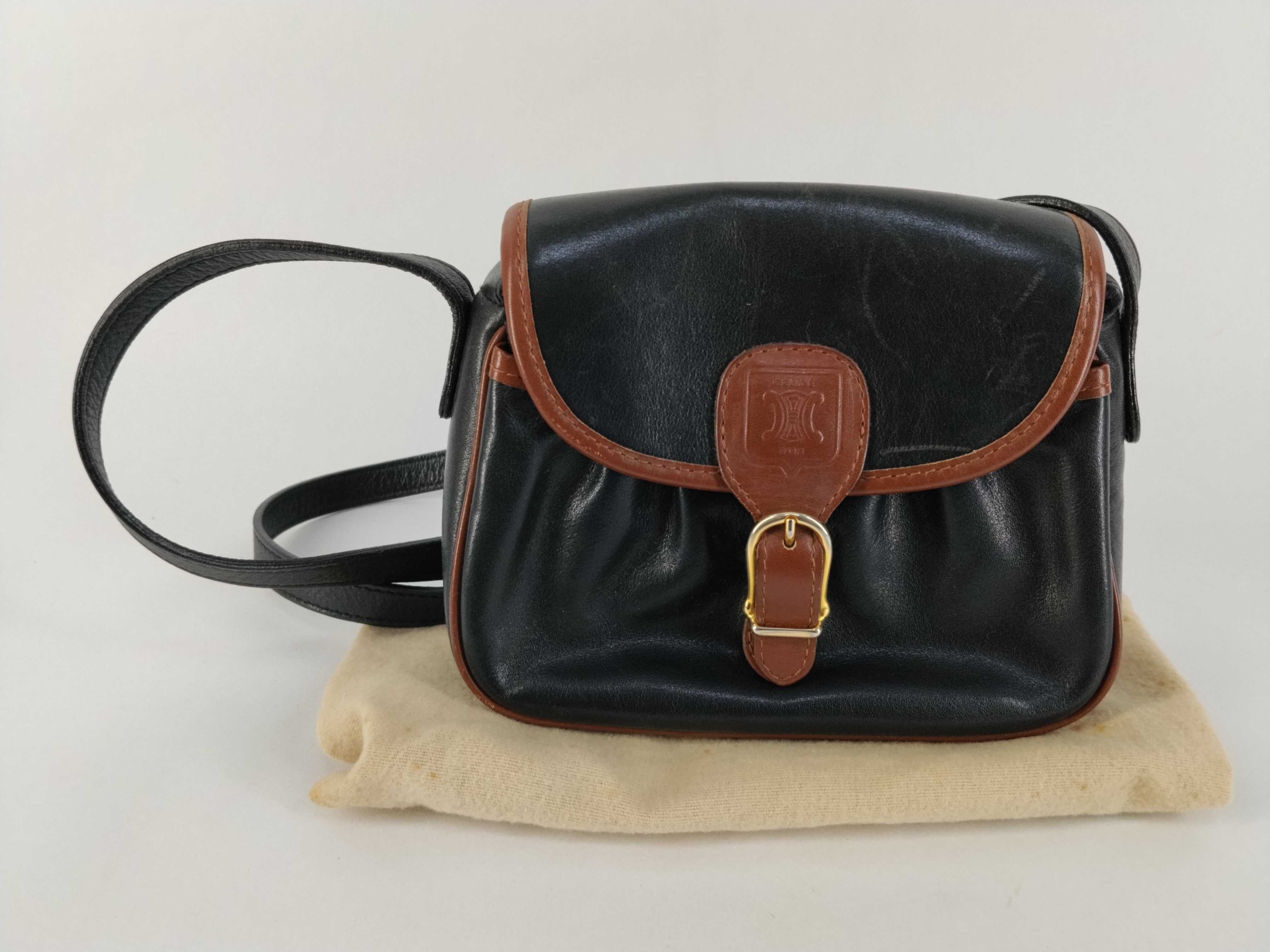 Shoulder Bag Leather Black Brown Shoulder Bag