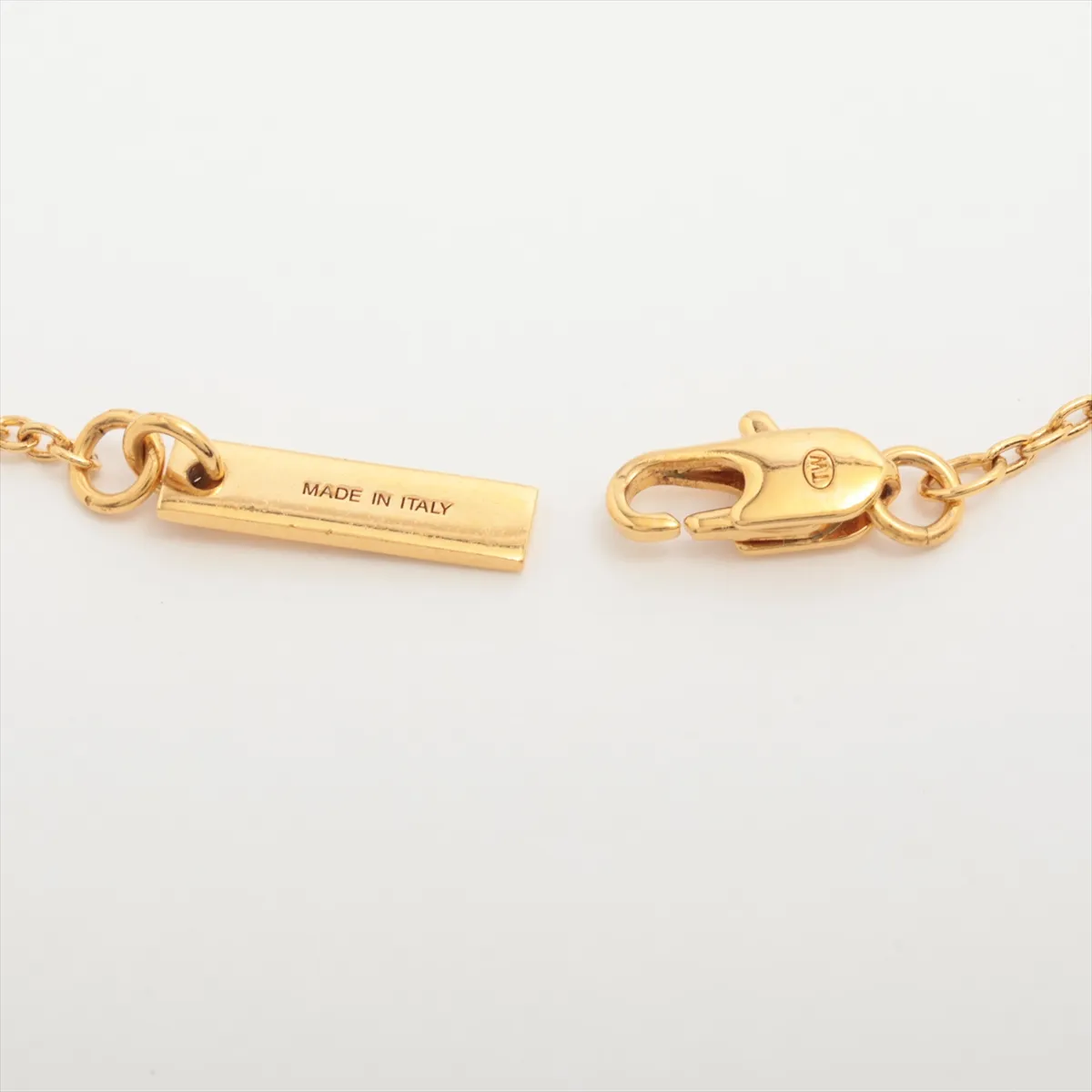 V-logo bracelet, GP x rhinestones, gold, — view 4