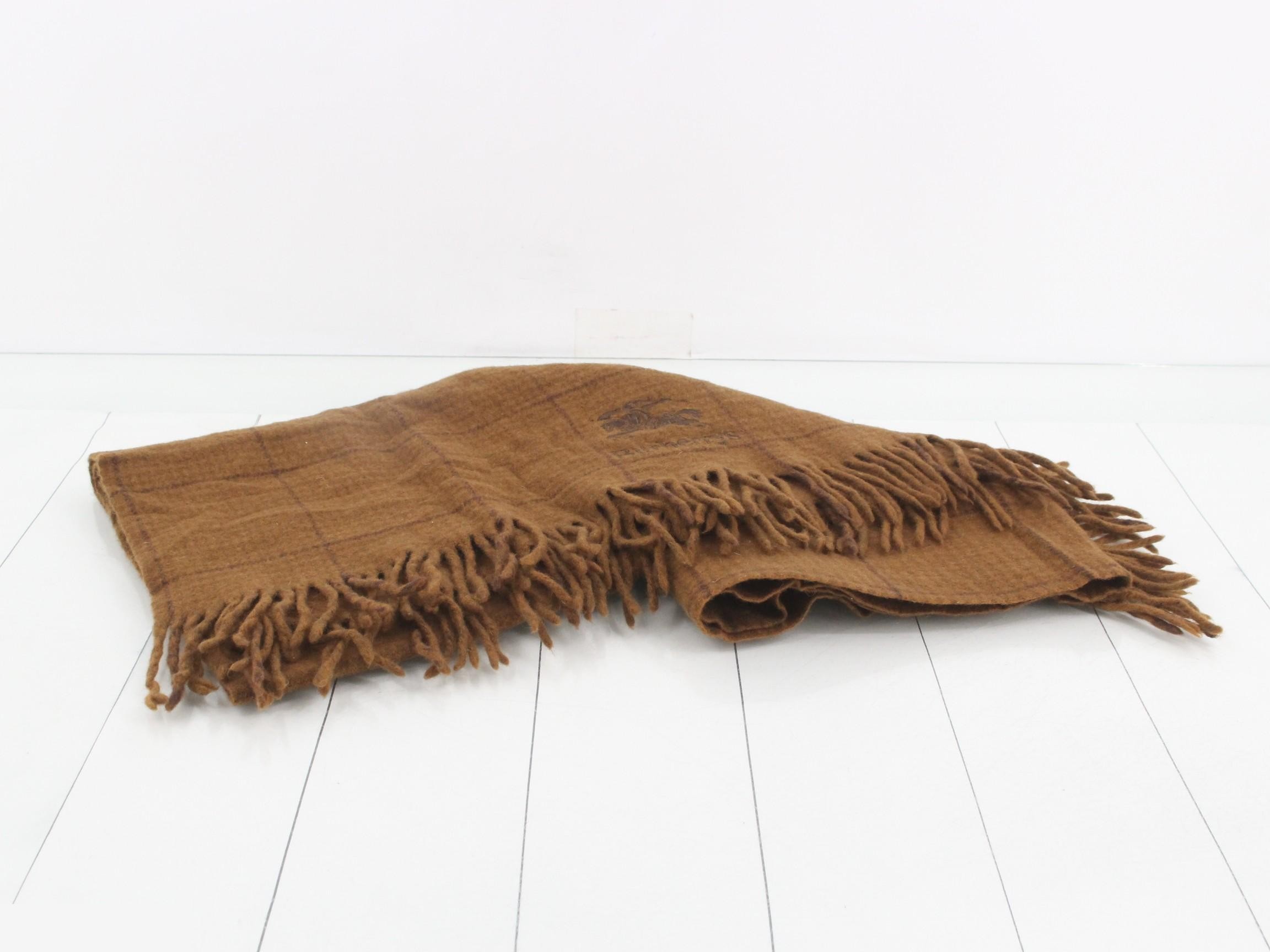 Burberrys Large Scarf/Lap Blanket, Wool, Checkered, Brown — view 2