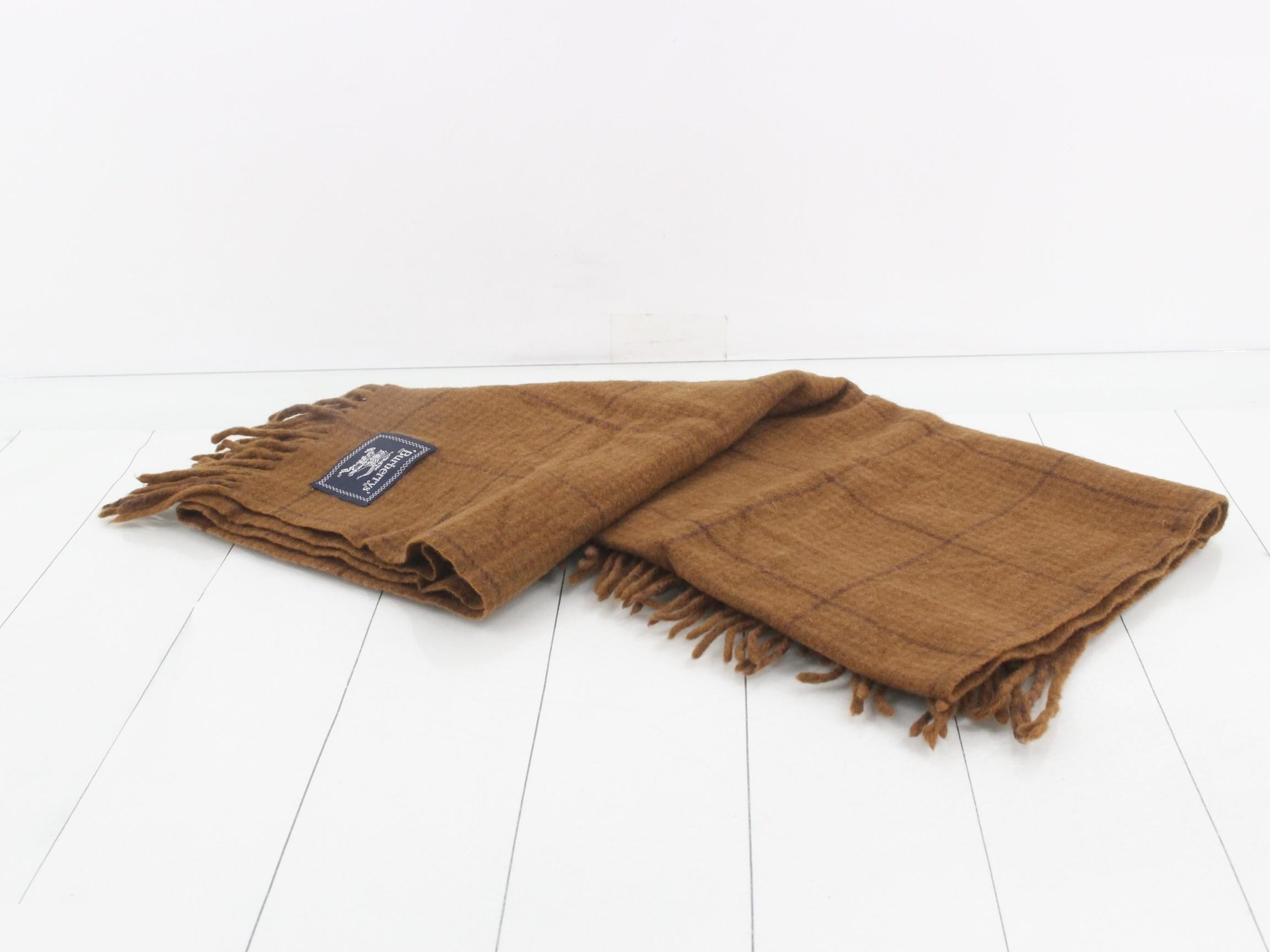 Burberrys Large Scarf/Lap Blanket, Wool, Checkered, Brown — view 3