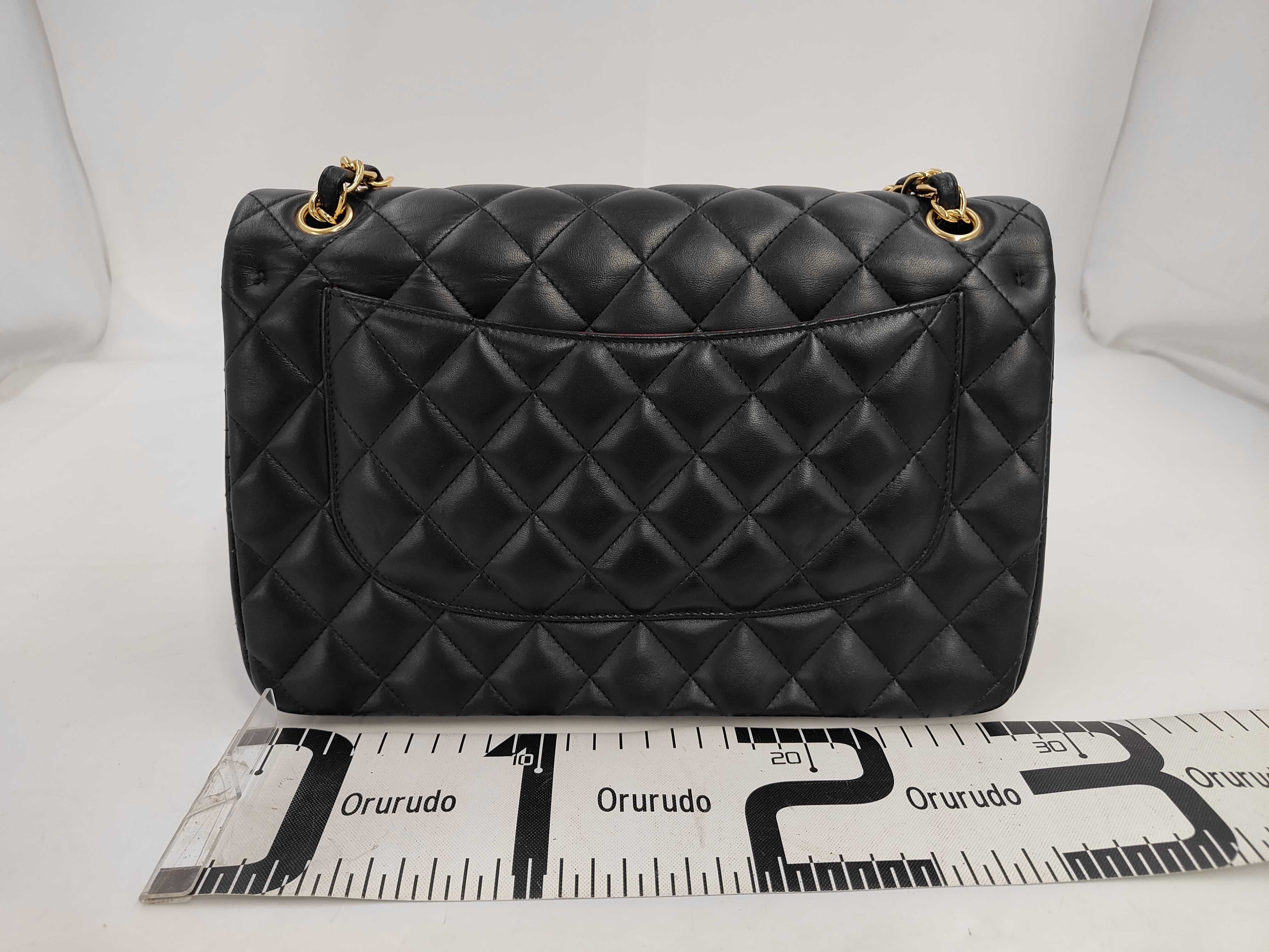 Matelassé Jumbo Lambskin Shoulder Bag in Black with Gold Hardware — view 2