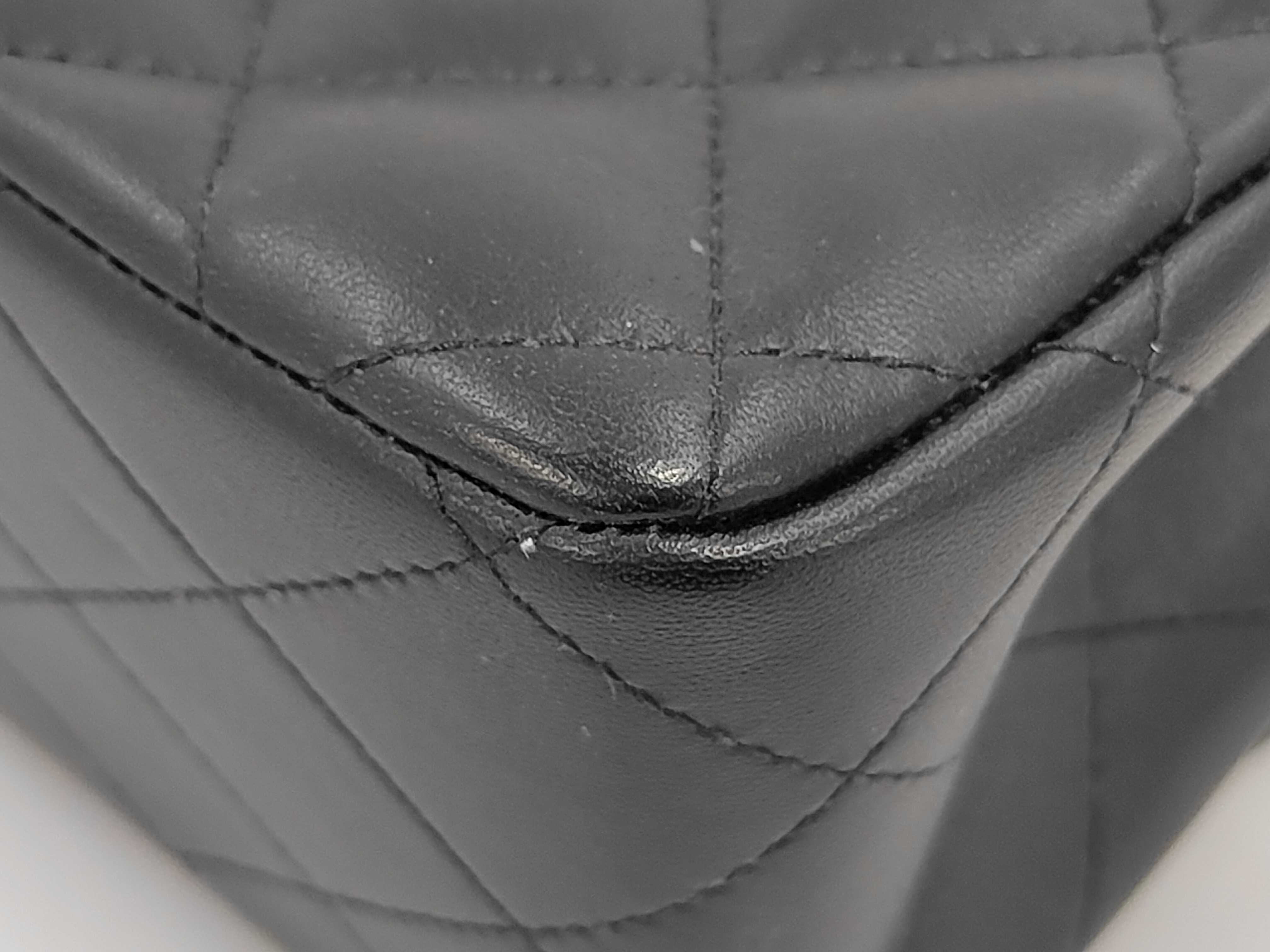 Matelassé Jumbo Lambskin Shoulder Bag in Black with Gold Hardware — view 3