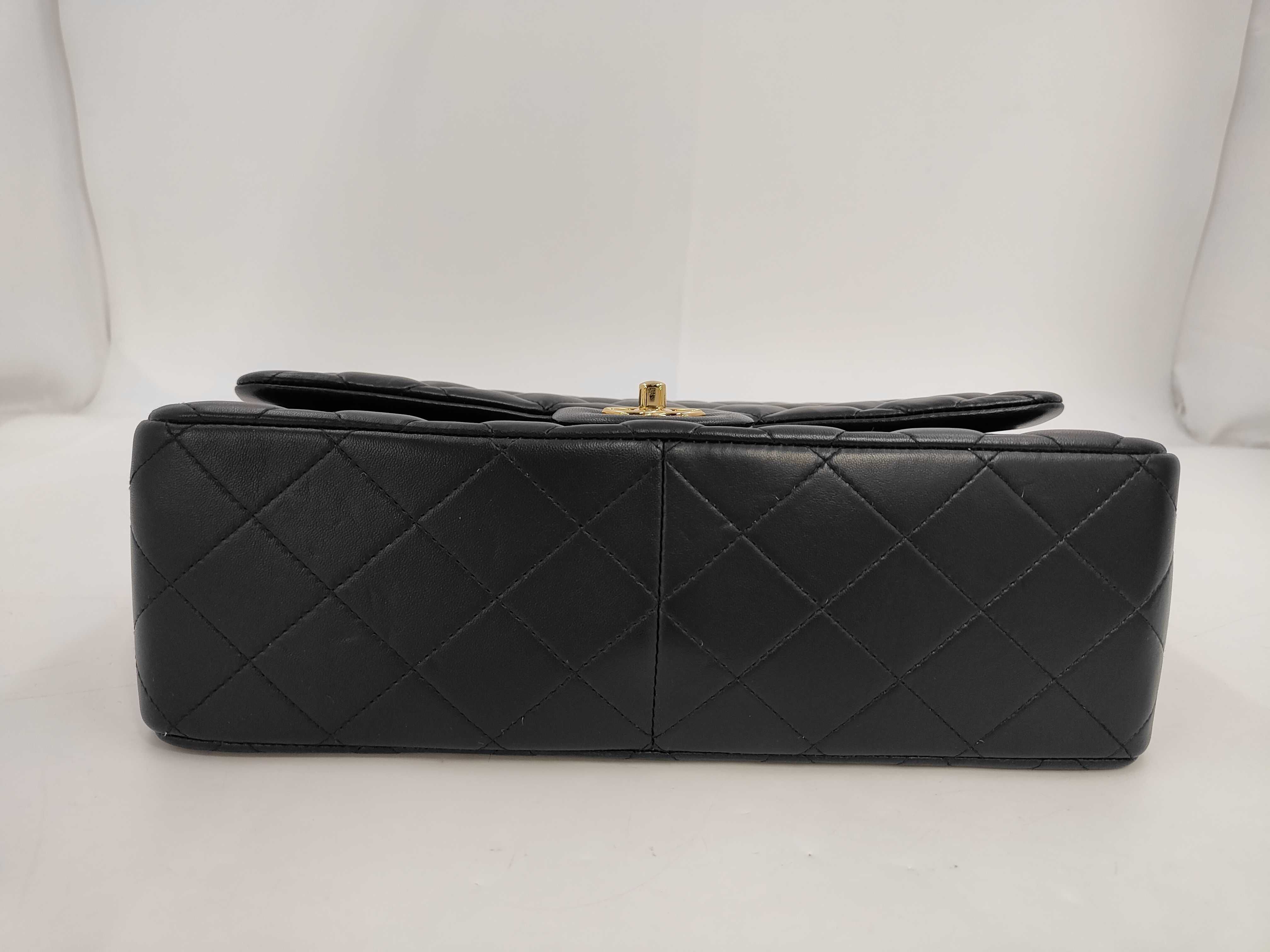Matelassé Jumbo Lambskin Shoulder Bag in Black with Gold Hardware — view 4