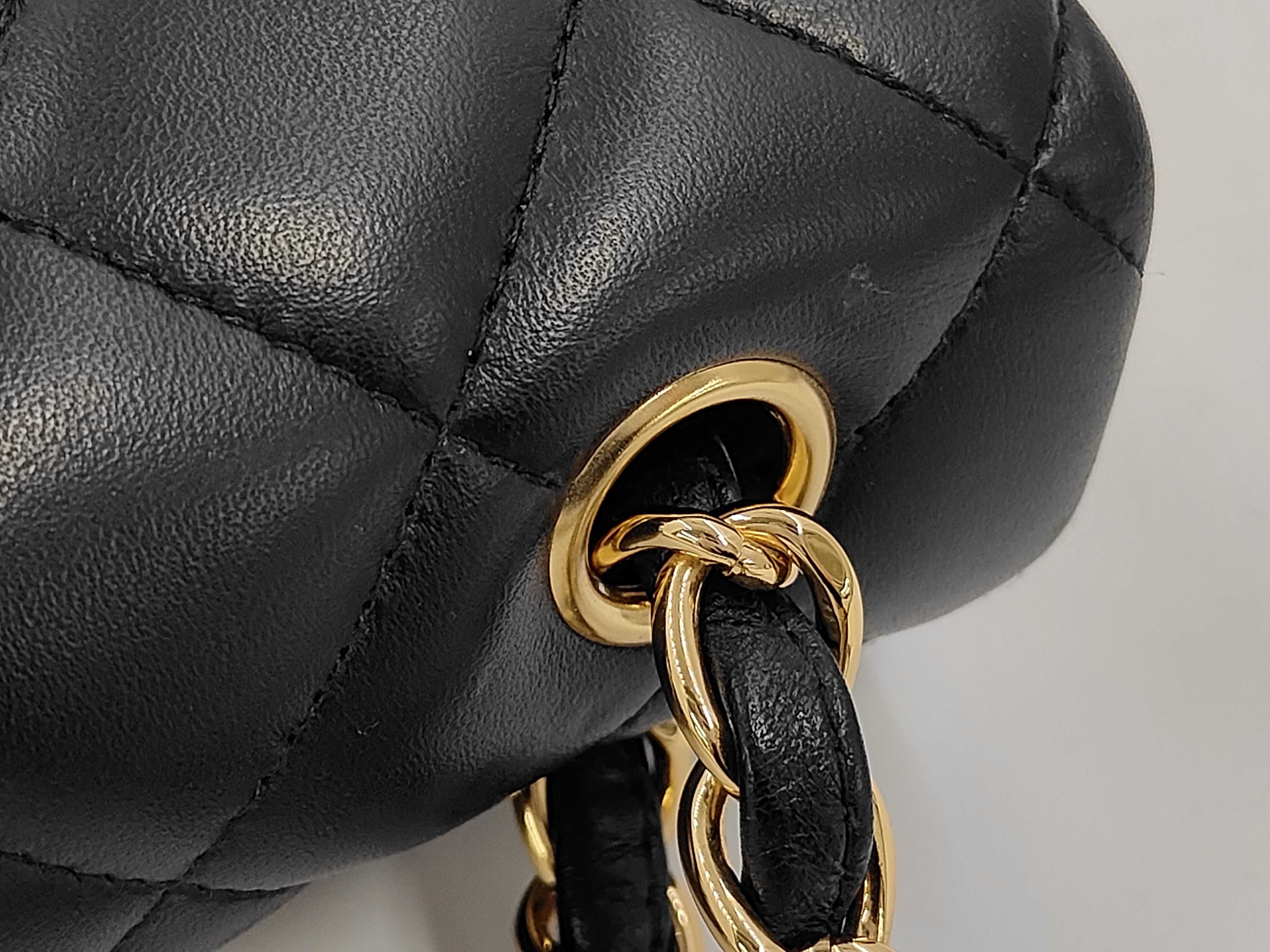 Matelassé Jumbo Lambskin Shoulder Bag in Black with Gold Hardware — view 7