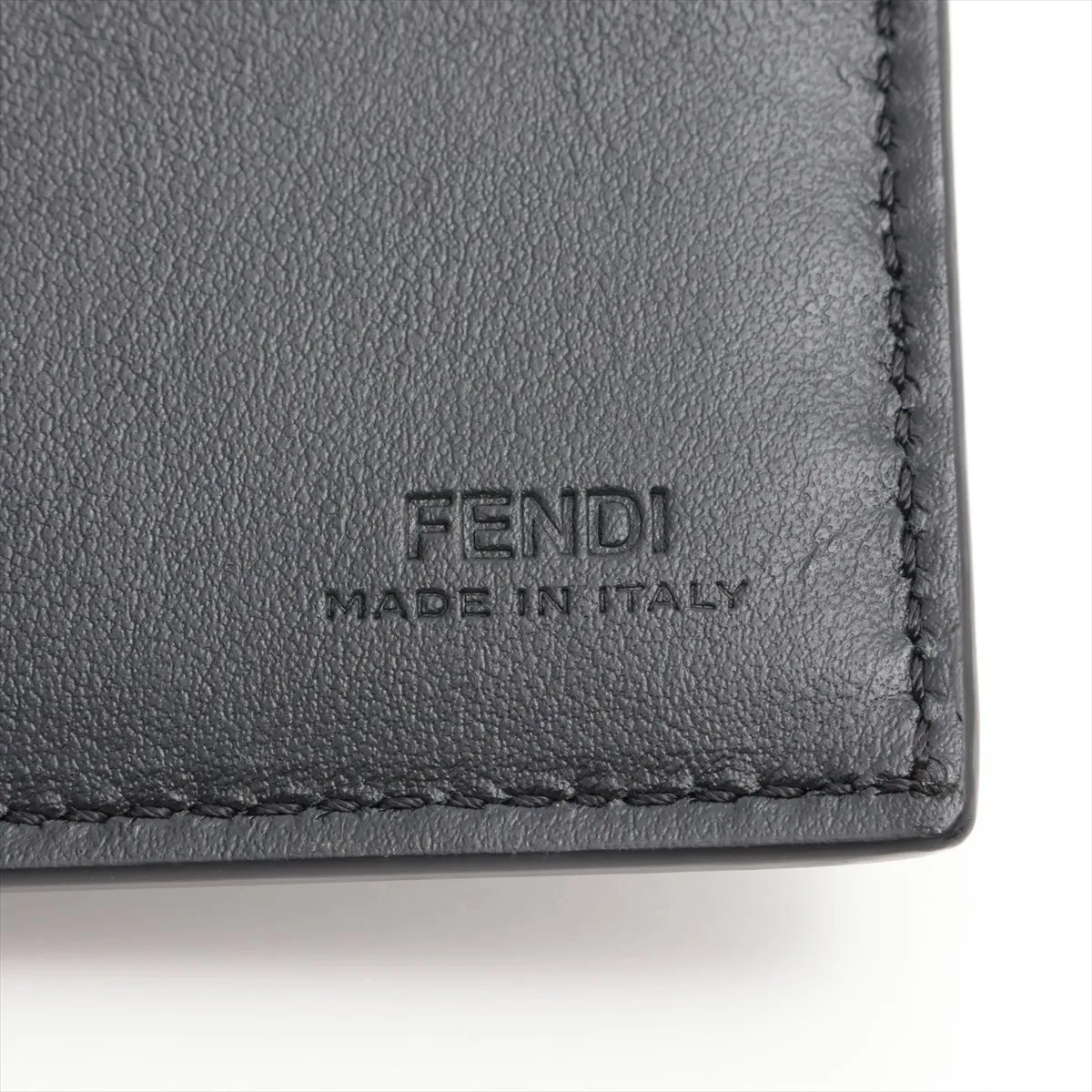 FF Zucca 7M0169 Leather Compact Wallet, Black — view 6