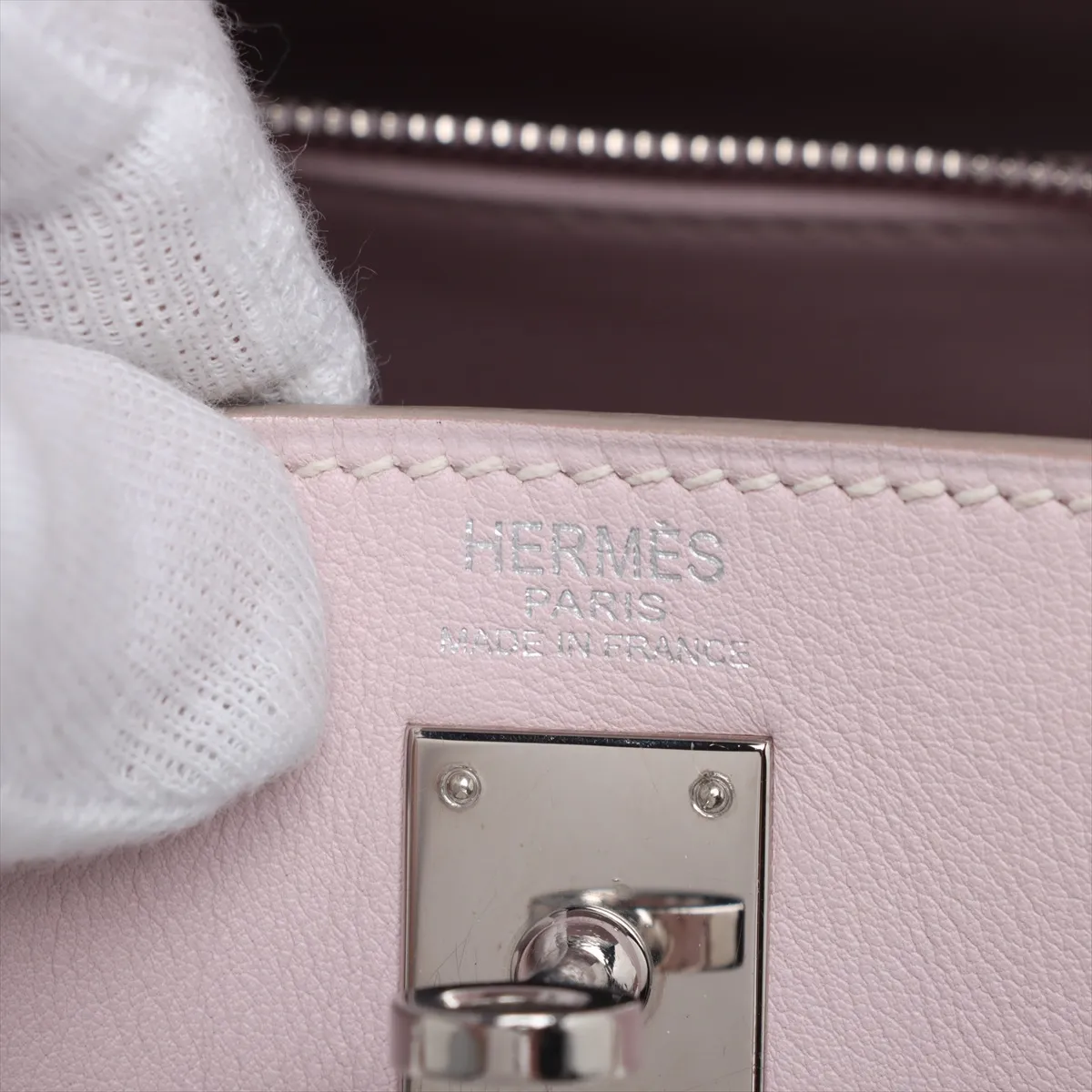 [Individually wrapped] Hermes Kelly 25 Le Tourne Vaux Swift Rose Dragee Silver hardware L:2008 — view 11