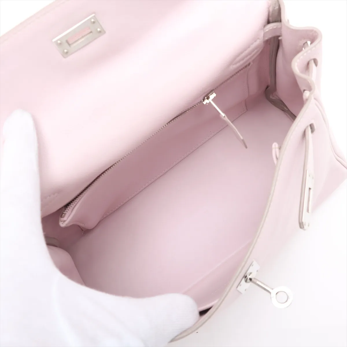 [Individually wrapped] Hermes Kelly 25 Le Tourne Vaux Swift Rose Dragee Silver hardware L:2008 — view 8