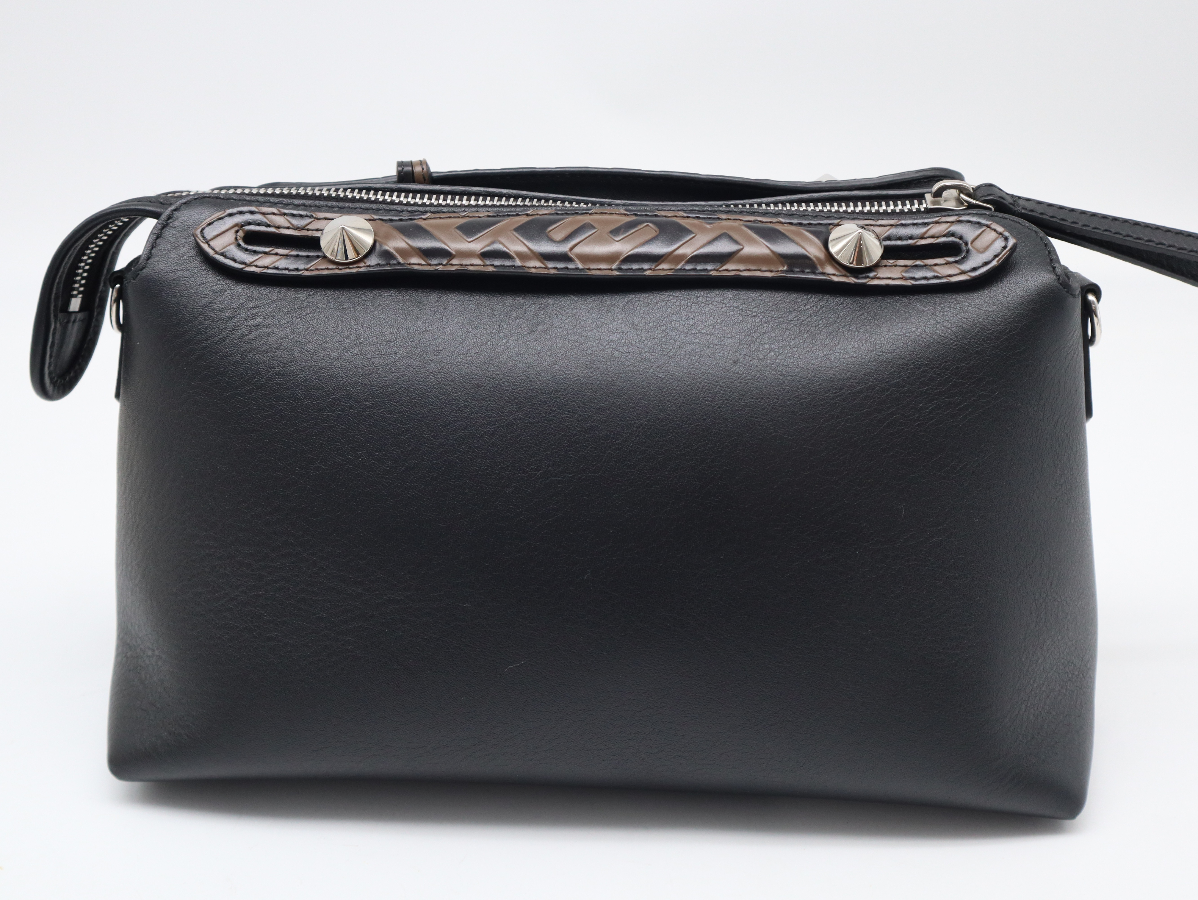 8BL124 Leather By The Way 2-Way Handbag, Leather, Black, with Strap and Dust Bag. — view 2