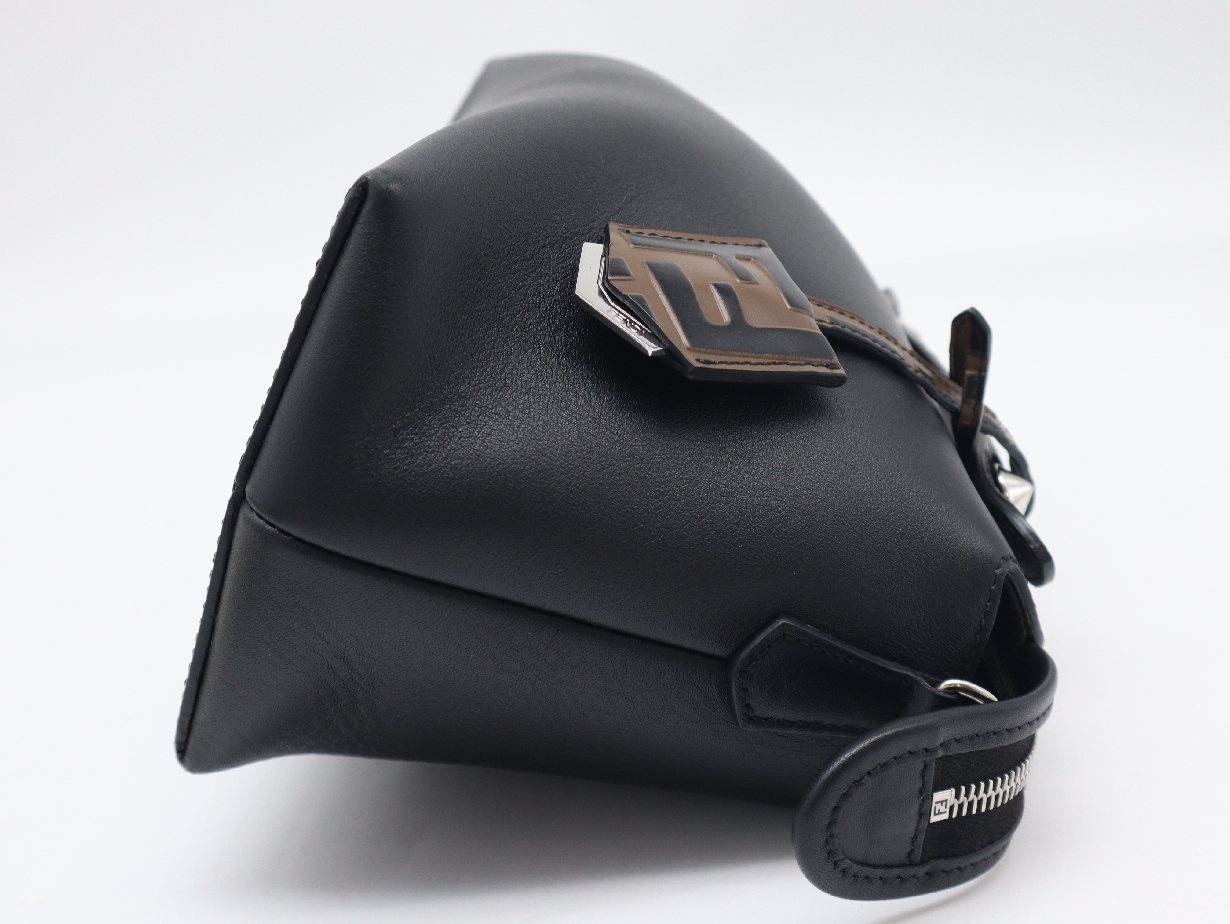 8BL124 Leather By The Way 2-Way Handbag, Leather, Black, with Strap and Dust Bag. — view 4