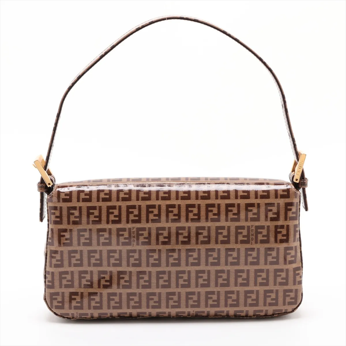 Zucchino Mamma Bucket PVC x Leather Shoulder Bag Brown 26424 — view 2