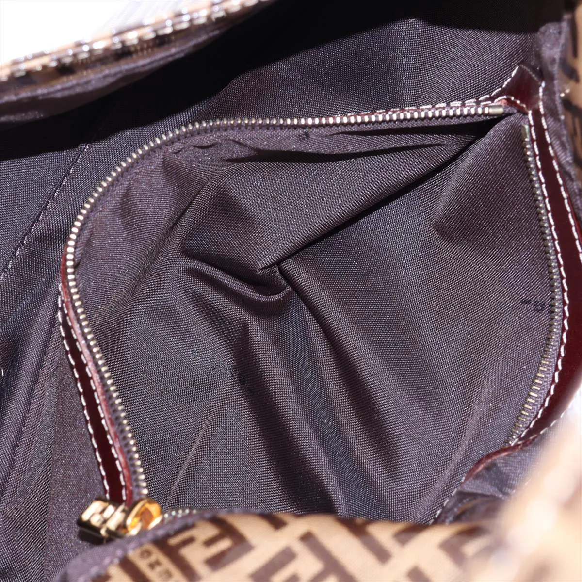 Zucchino Mamma Bucket PVC x Leather Shoulder Bag Brown 26424 — view 8