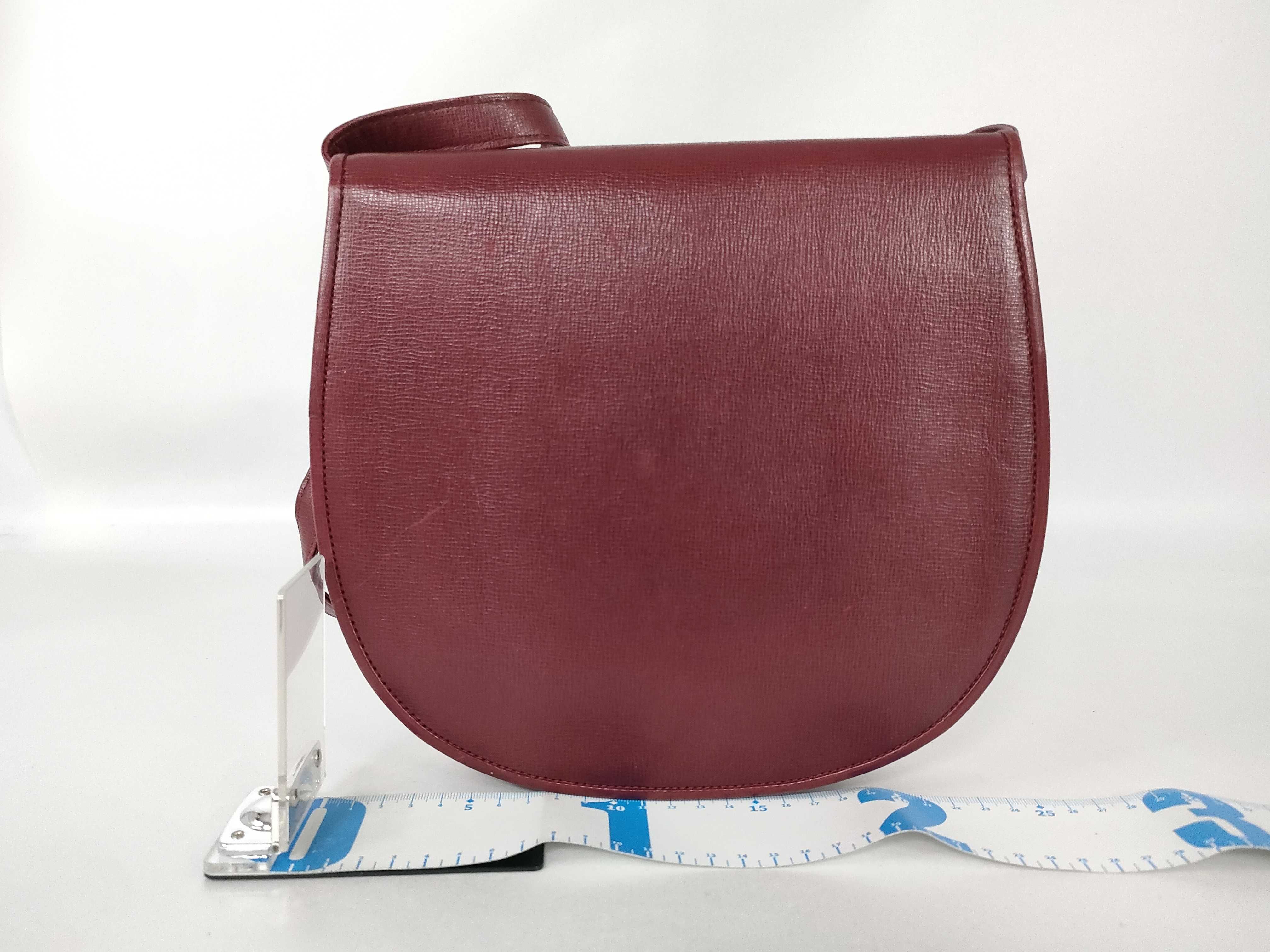 Leather Shoulder Bag, Vintage Shoulder Bag, Bordeaux Shoulder Bag — view 2