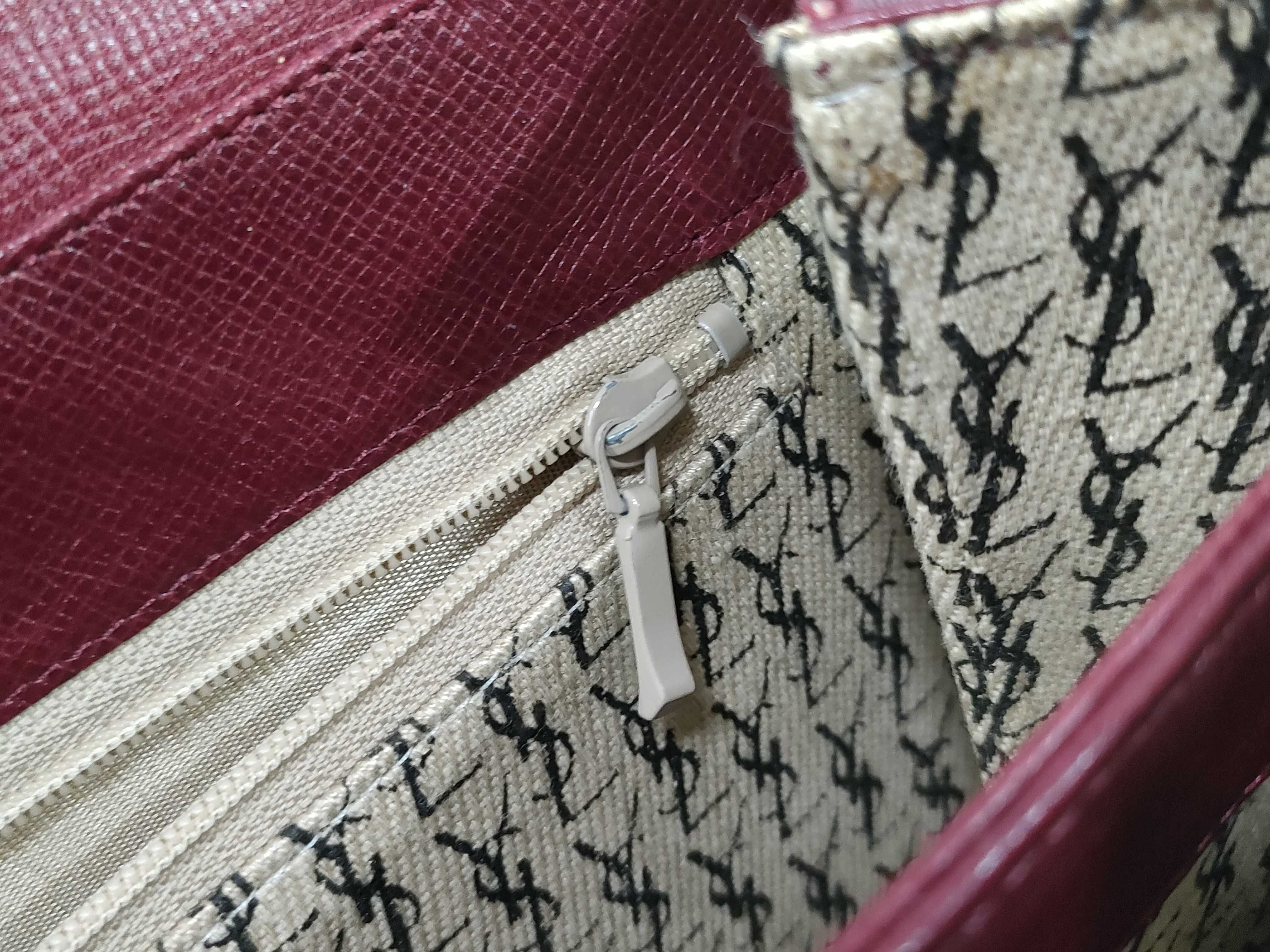 Leather Shoulder Bag, Vintage Shoulder Bag, Bordeaux Shoulder Bag — view 13