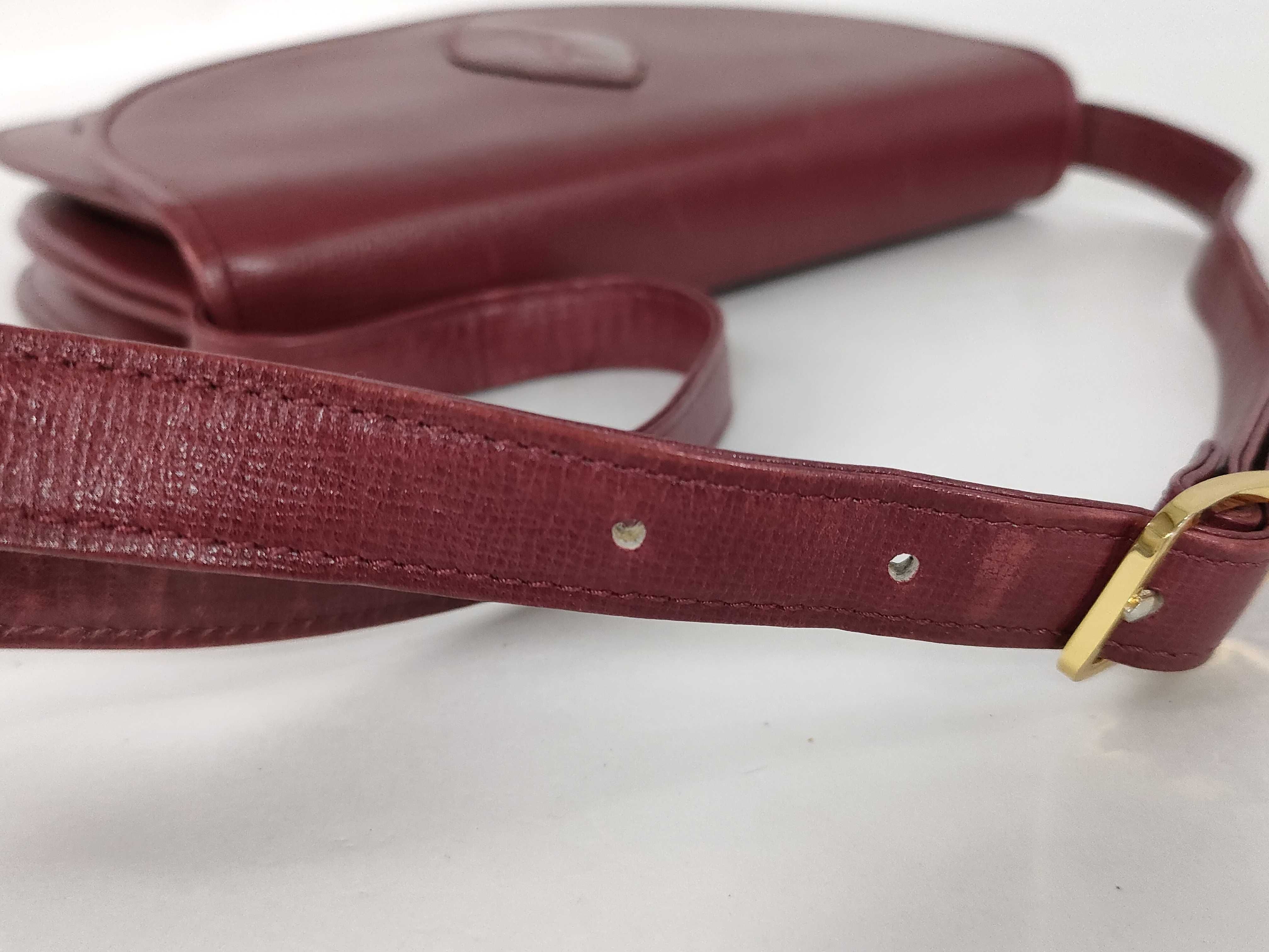 Leather Shoulder Bag, Vintage Shoulder Bag, Bordeaux Shoulder Bag — view 4