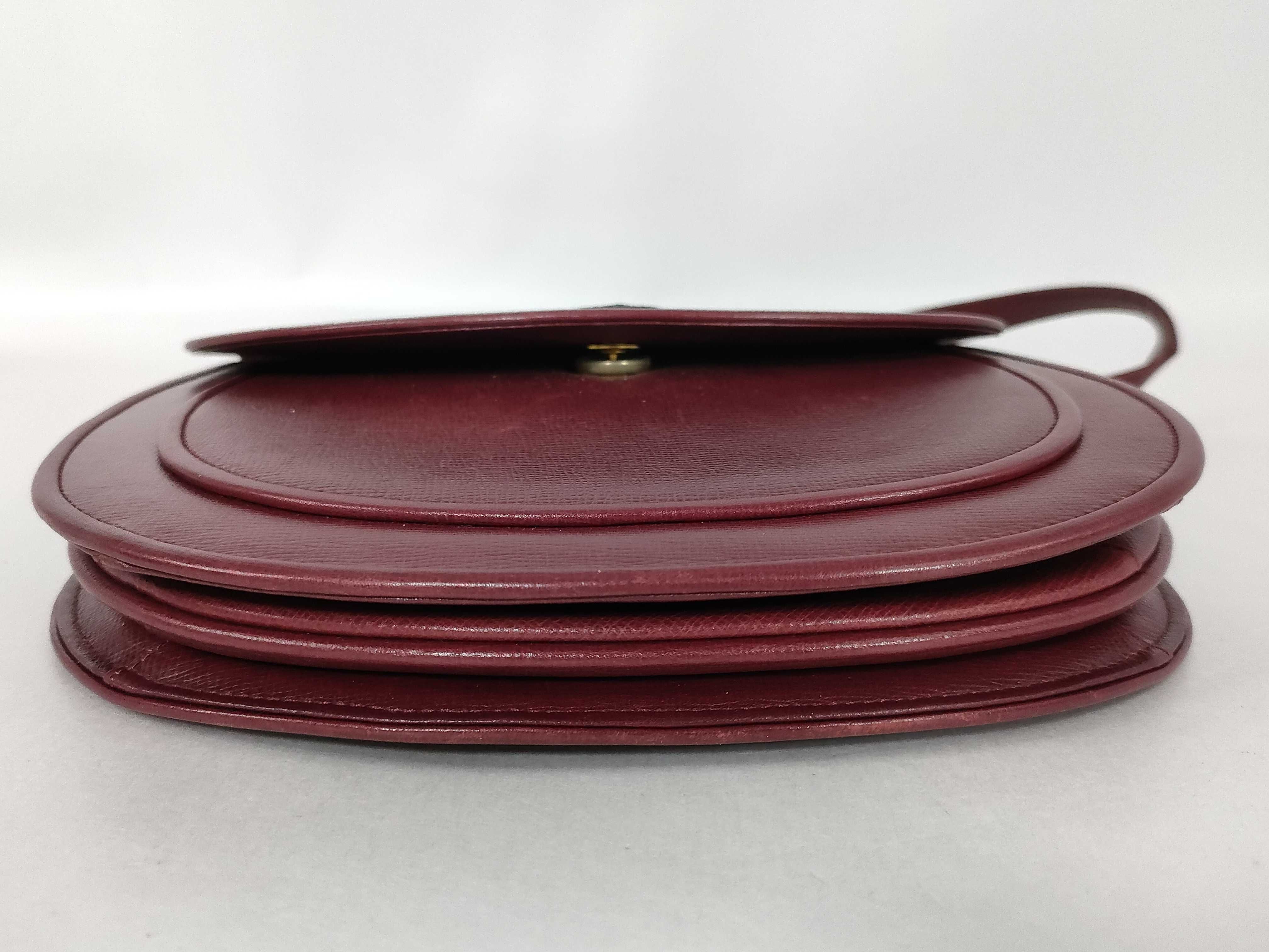 Leather Shoulder Bag, Vintage Shoulder Bag, Bordeaux Shoulder Bag — view 7