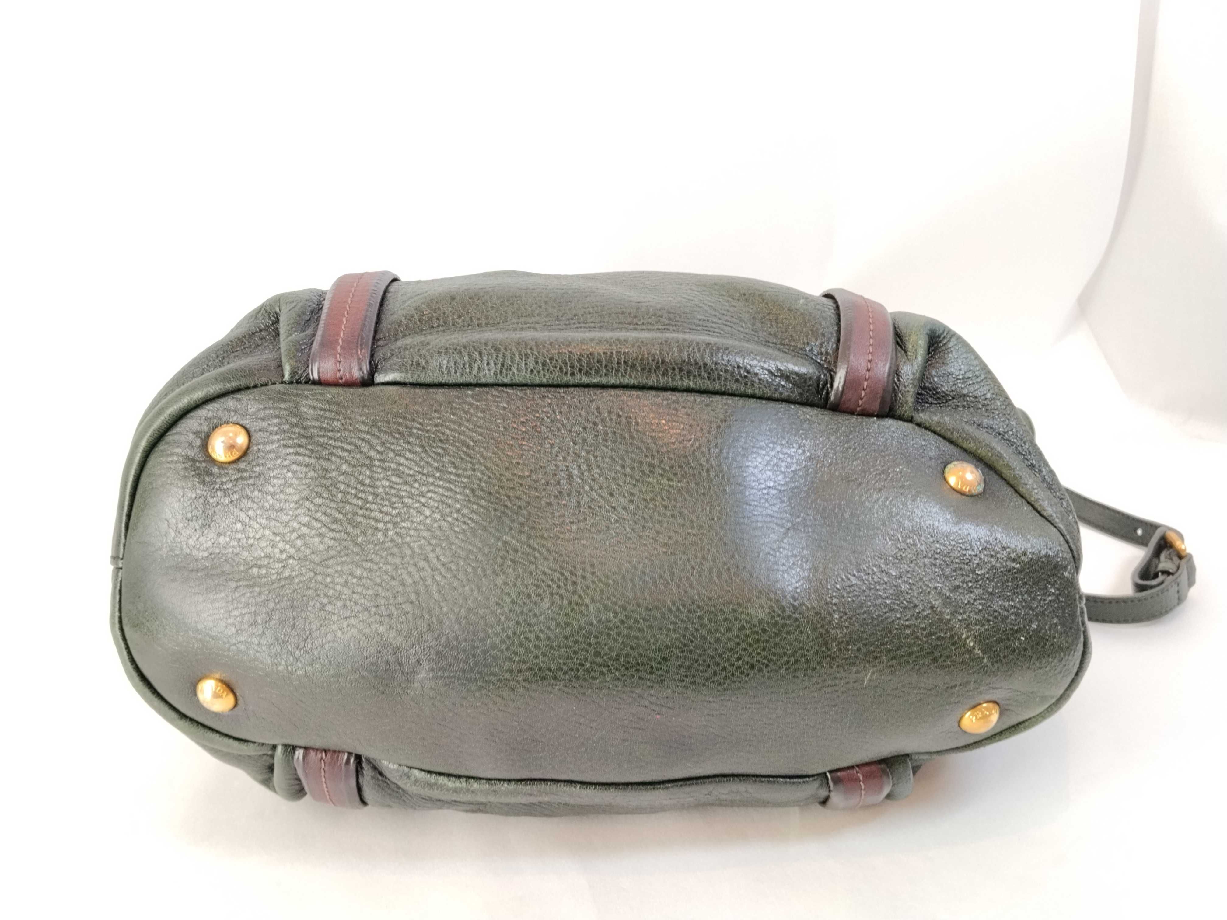 Green Leather Shirring Tote Bag (Handbag) — view 9